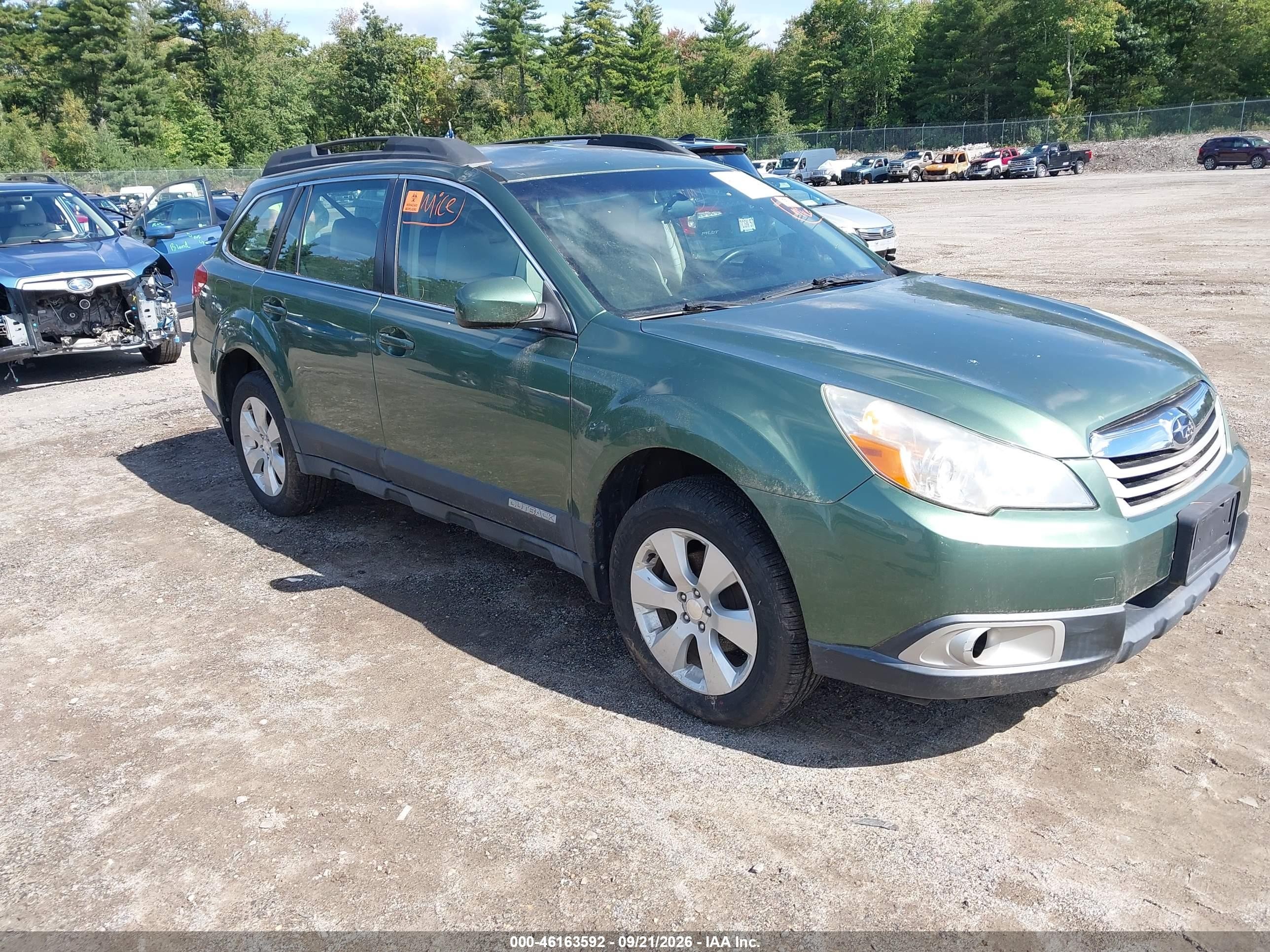 2012 Subaru Outback VIN 4S4BRBAC5C3266146 IAAI salvage auction — Normal Wear, Clear (Massachusetts), sold $1,250 on 2026-09-27 (photo 1)