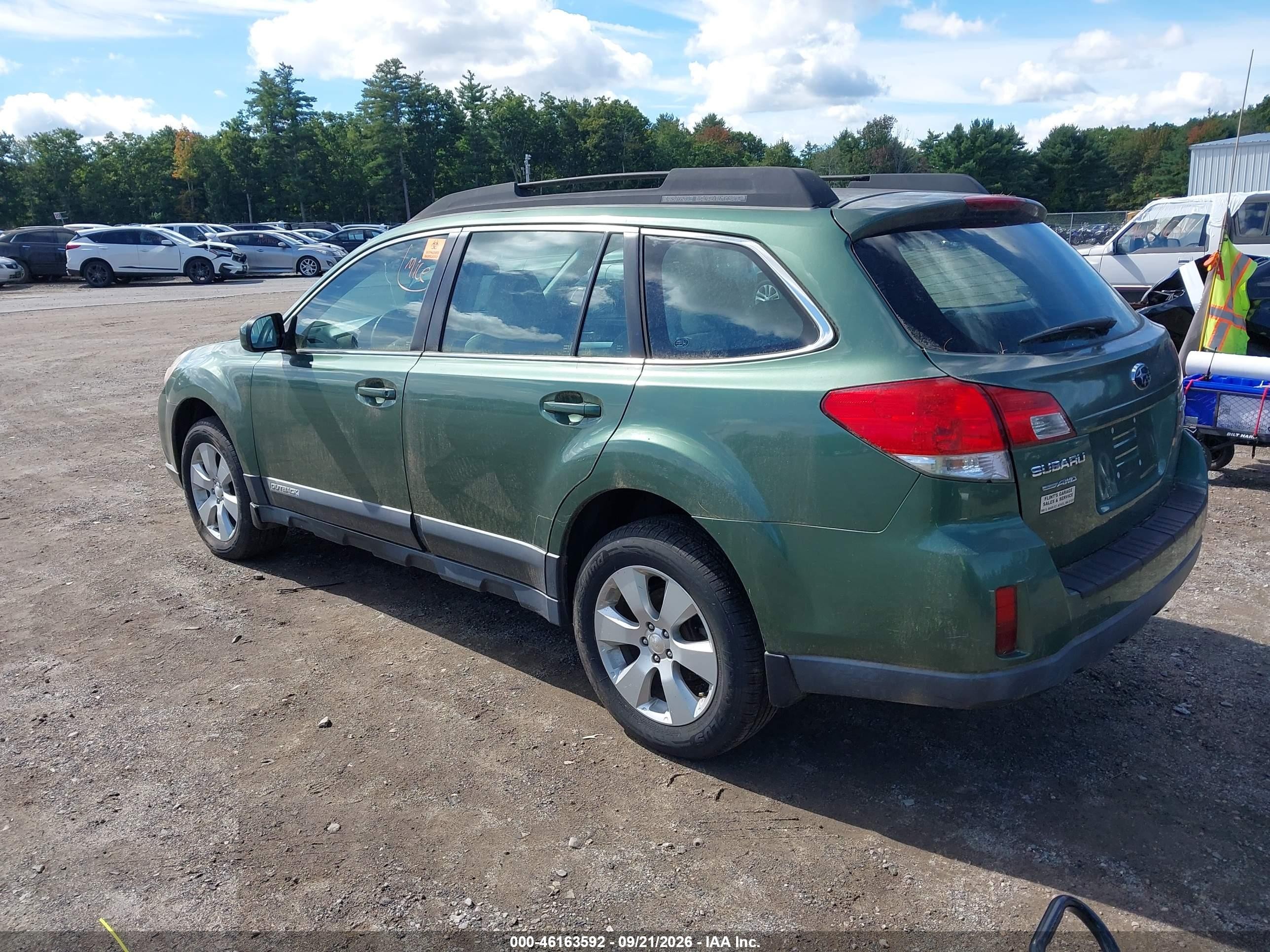 2012 Subaru Outback VIN 4S4BRBAC5C3266146 IAAI salvage auction — Normal Wear, Clear (Massachusetts), sold $1,250 on 2026-09-27 (photo 3)