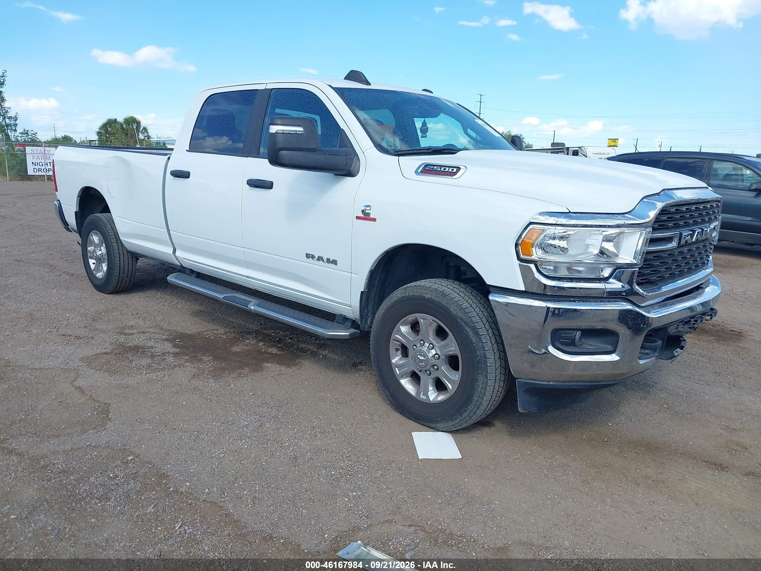 2024 Ram 2500 VIN 3C6UR5JL8RG340123 IAAI salvage auction — Front End, Enterprise Vehicles Clear Only (Texas), sold $25,250 on 2026-09-24 (photo 1)