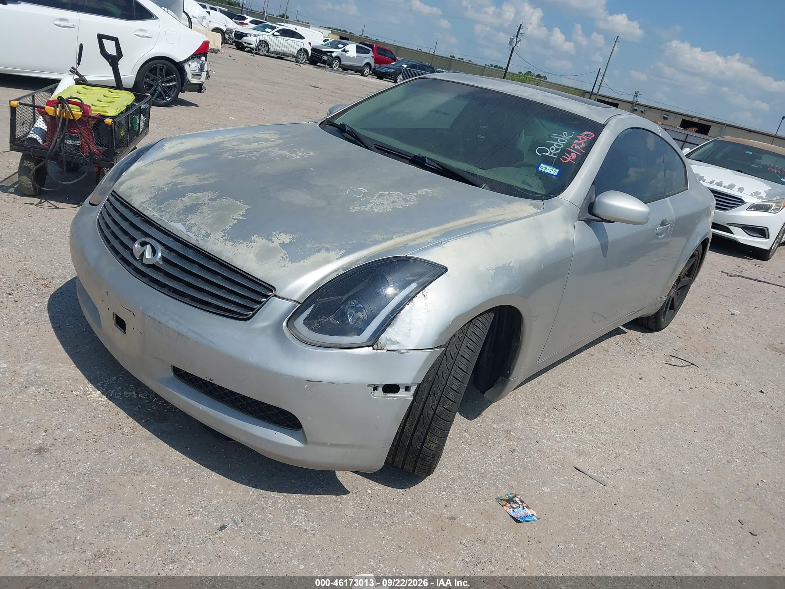 2003 Infiniti G35 VIN JNKCV54EX3M214930 IAAI salvage auction — Normal Wear, Original (Texas), sold $850 on 2026-10-06 (photo 2)