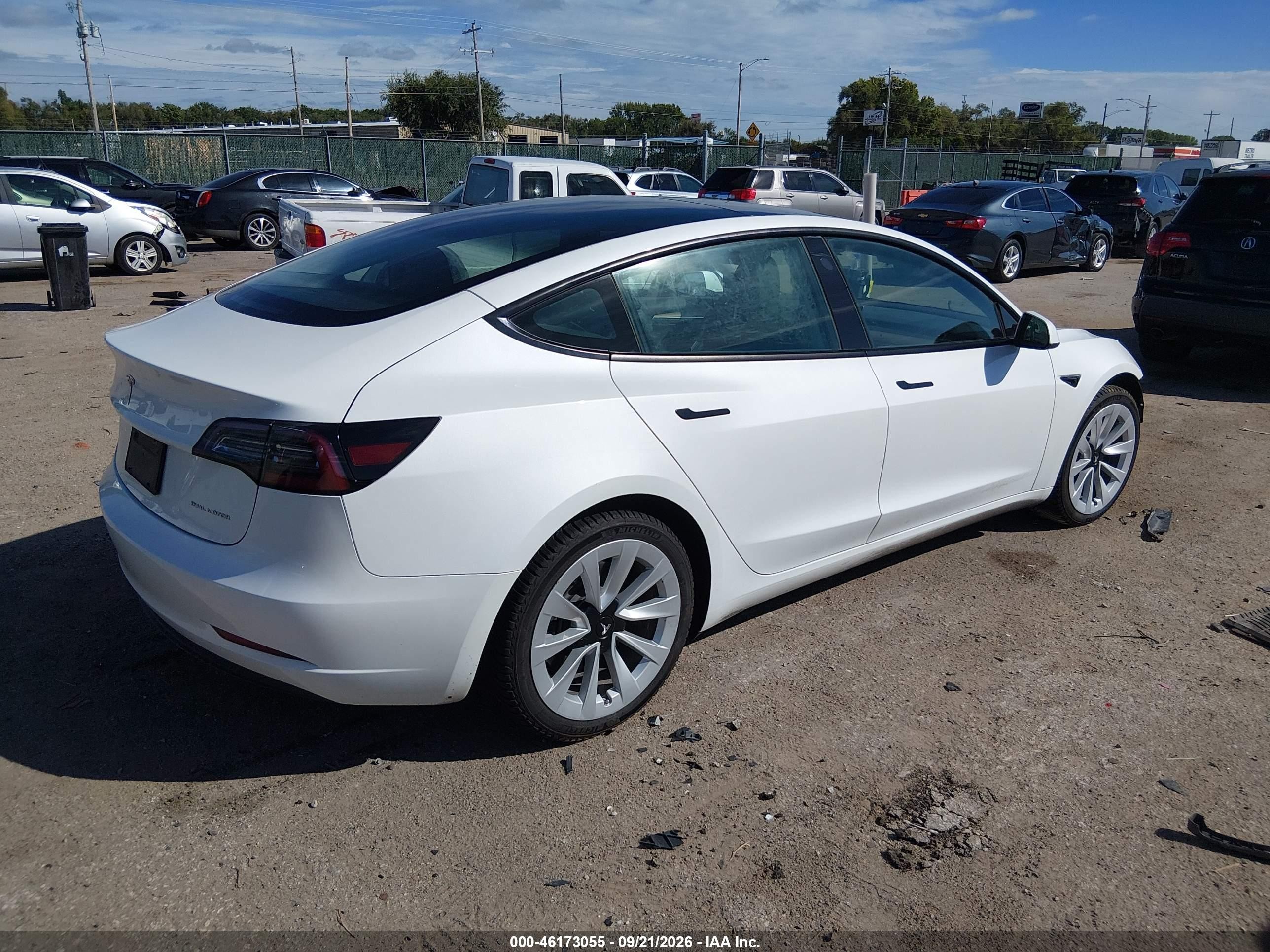 2023 Tesla Model 3 VIN 5YJ3E1EB7PF393389 IAAI salvage auction — Front End, Salvage (Kansas), sold $11,200 on 2026-10-06 (photo 4)