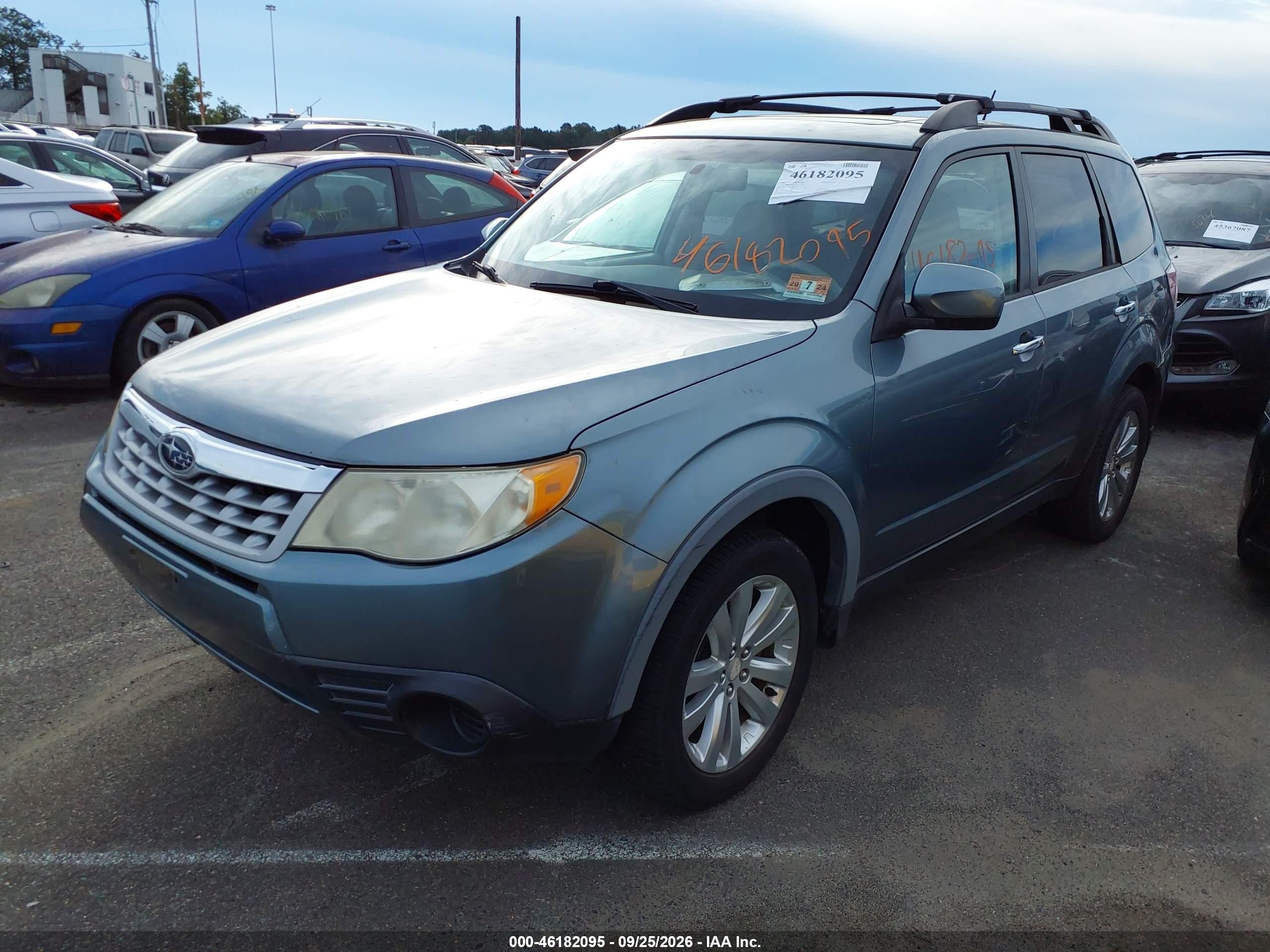 2011 Subaru Forester VIN JF2SHADC4BH727871 IAAI salvage auction — Front & Rear, Clear (New Jersey), sold $850 on 2026-10-06 (photo 2)