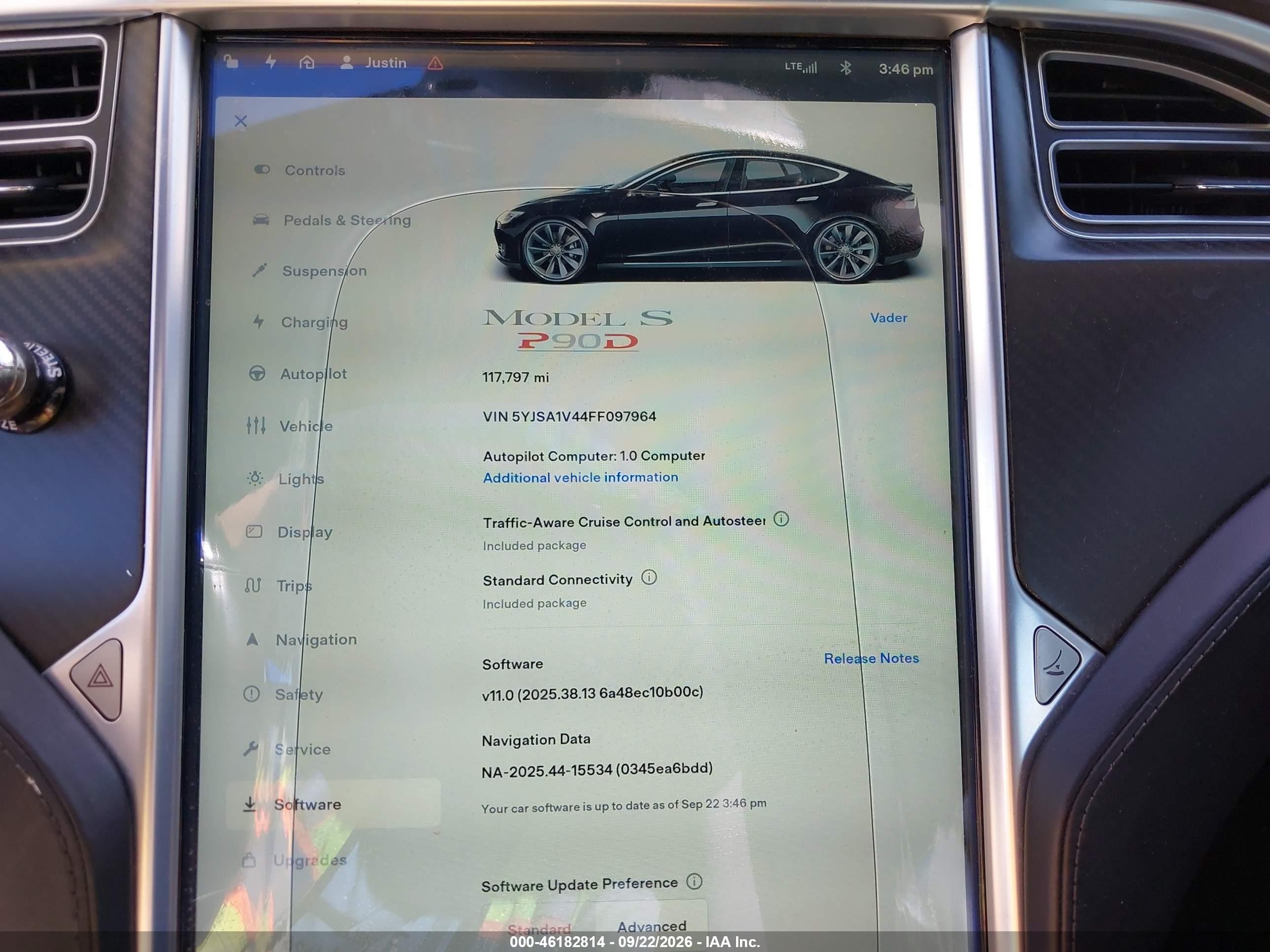 2015 Tesla Model s VIN 5YJSA1V44FF097964 IAAI salvage auction — Front End, Bill Of Sale (Washington), sold $5,700 on 2026-10-02 (photo 7)