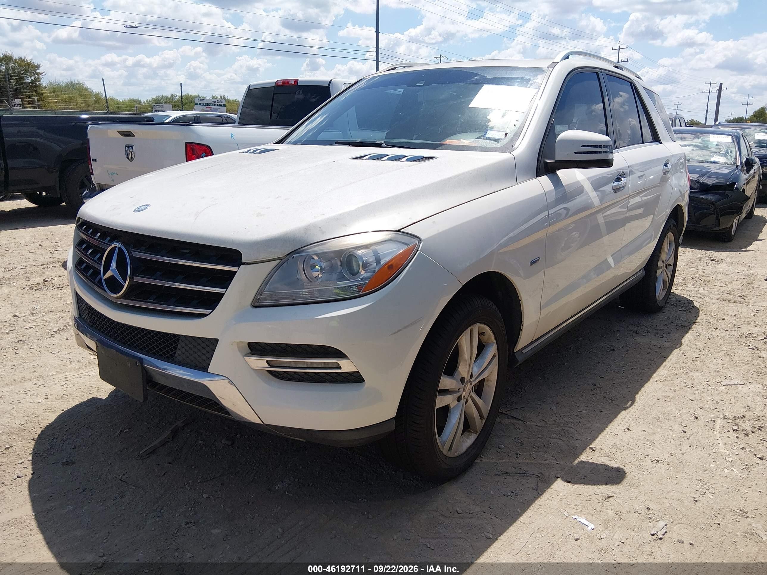 2012 Mercedes-benz M-klasse VIN 4JGDA5HB6CA054799 IAAI salvage auction — Normal Wear, Original (Texas), sold $3,575 on 2026-10-04 (photo 2)