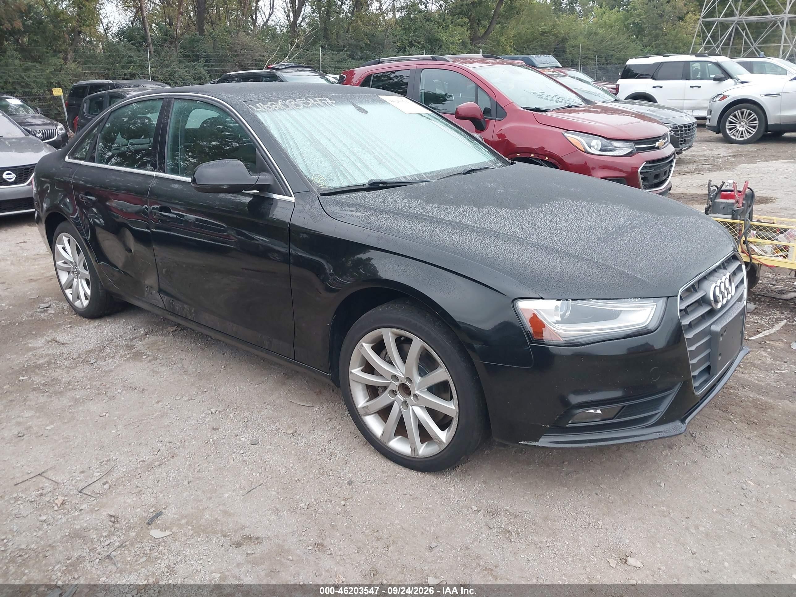 2013 Audi A4 VIN WAUEFAFL5DN031942 IAAI salvage auction — Normal Wear, Clear (Indiana), sold $850 on 2026-10-05 (photo 1)