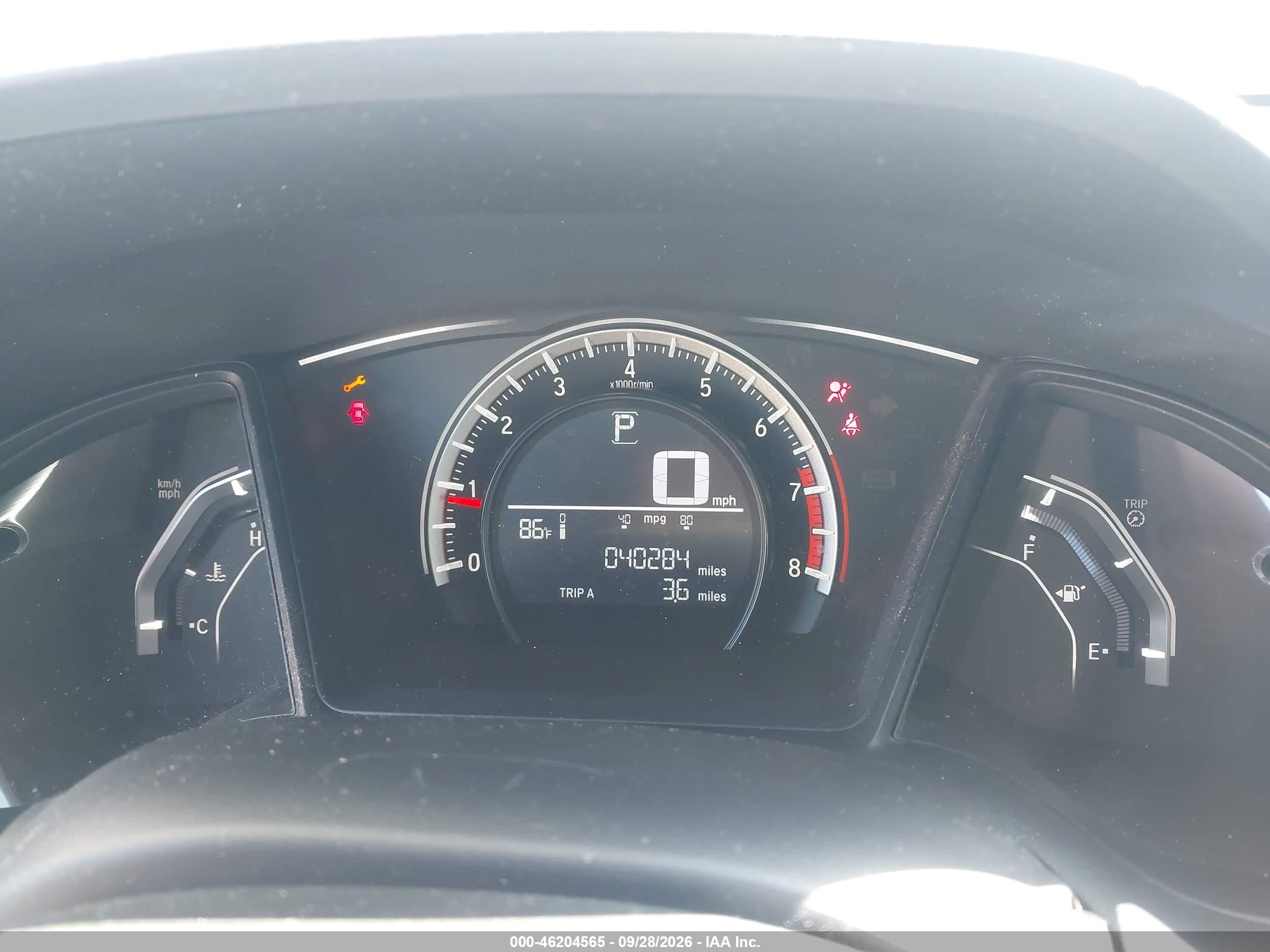 2016 Honda Civic VIN 2HGFC2F52GH522734 IAAI salvage auction — Unknown, Salvage (California), sold $3,500 on 2026-10-12 (photo 7)