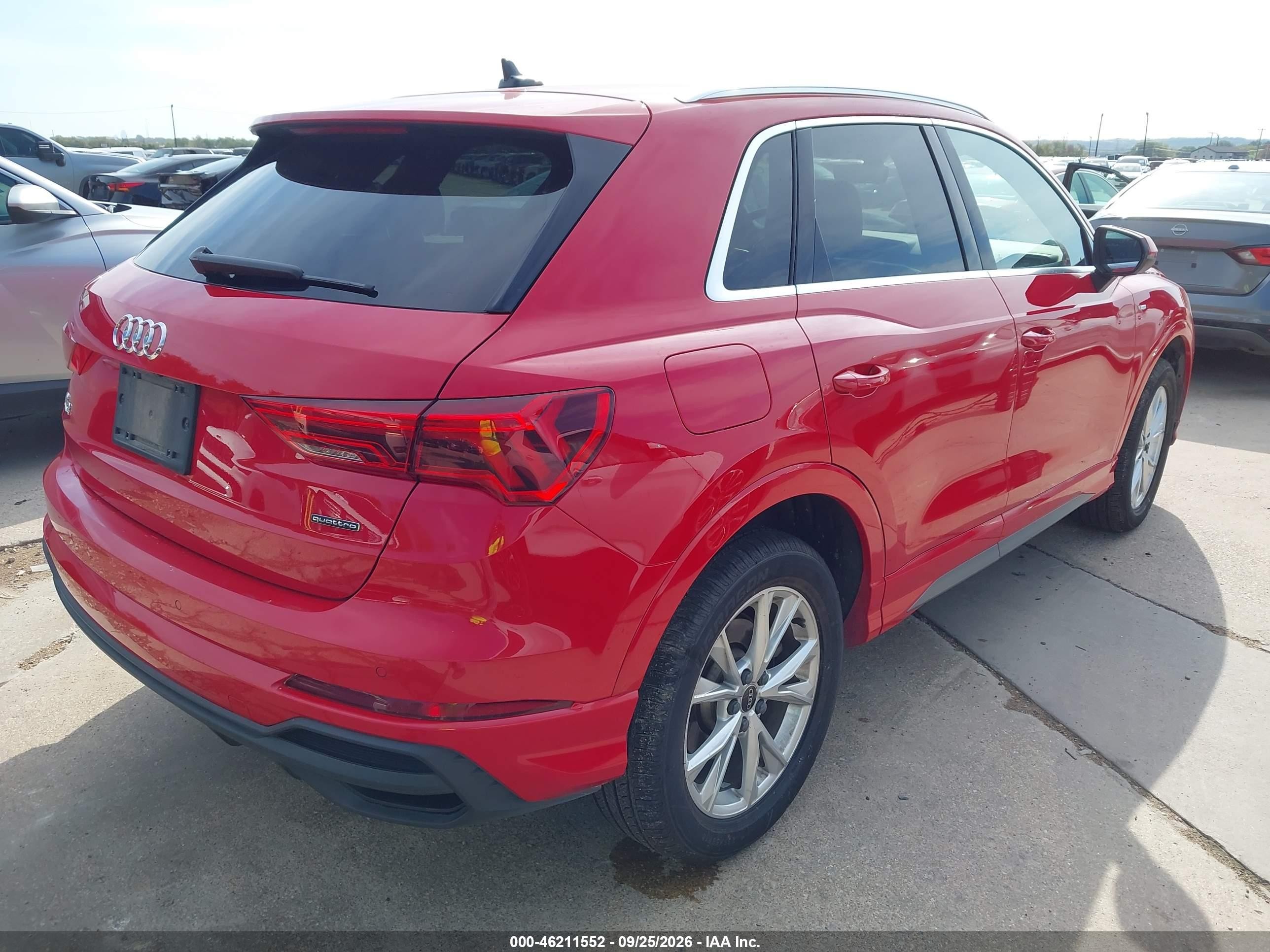 2024 Audi Q3 VIN WA1DECF39R1085492 IAAI salvage auction — Side, Enterprise Vehicles Clear Only (Colorado), sold $16,900 on 2026-10-05 (photo 4)
