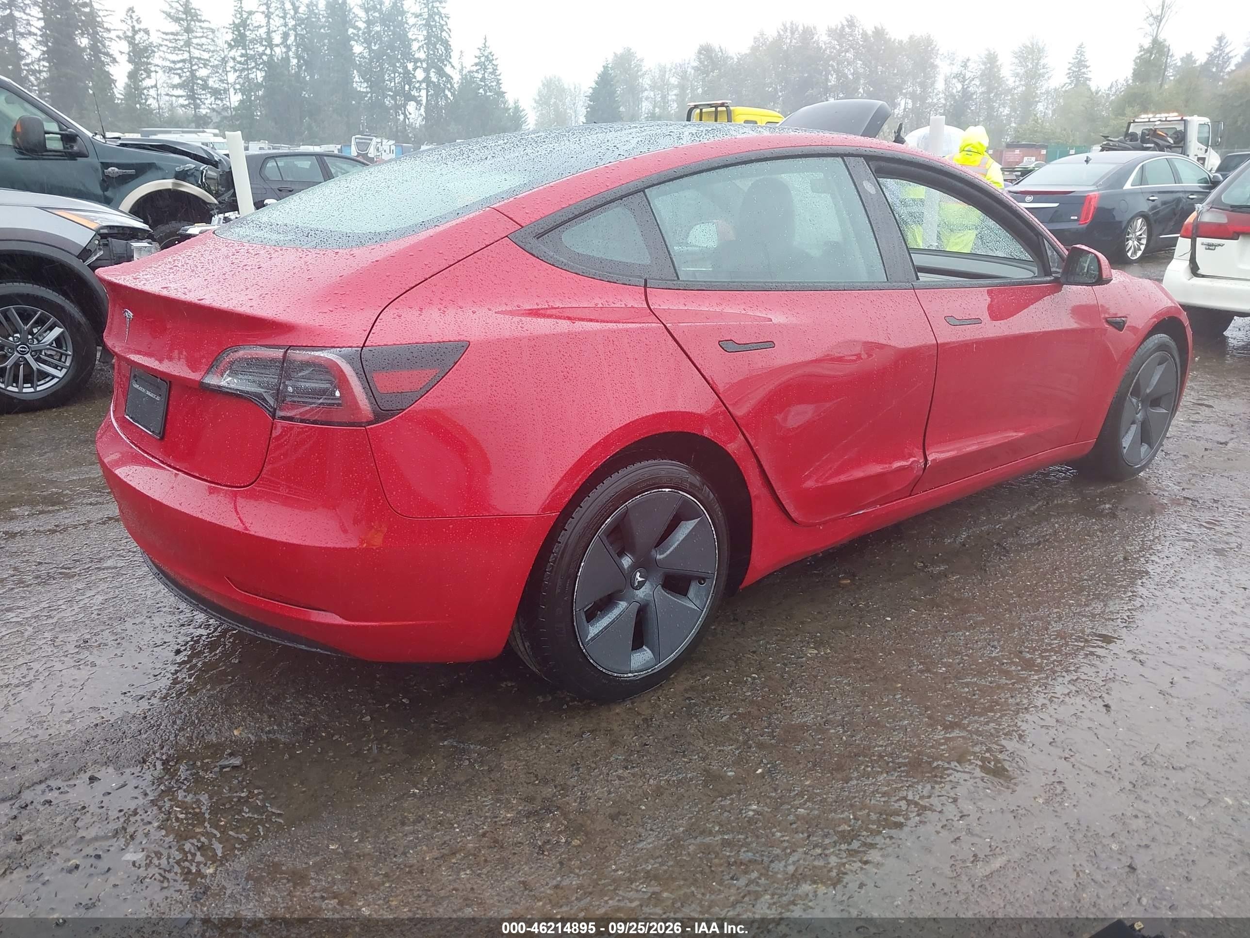 2023 Tesla Model 3 VIN 5YJ3E1EA6PF646158 IAAI salvage auction — Side, Bill Of Sale (Washington), sold $10,400 on 2026-10-05 (photo 4)