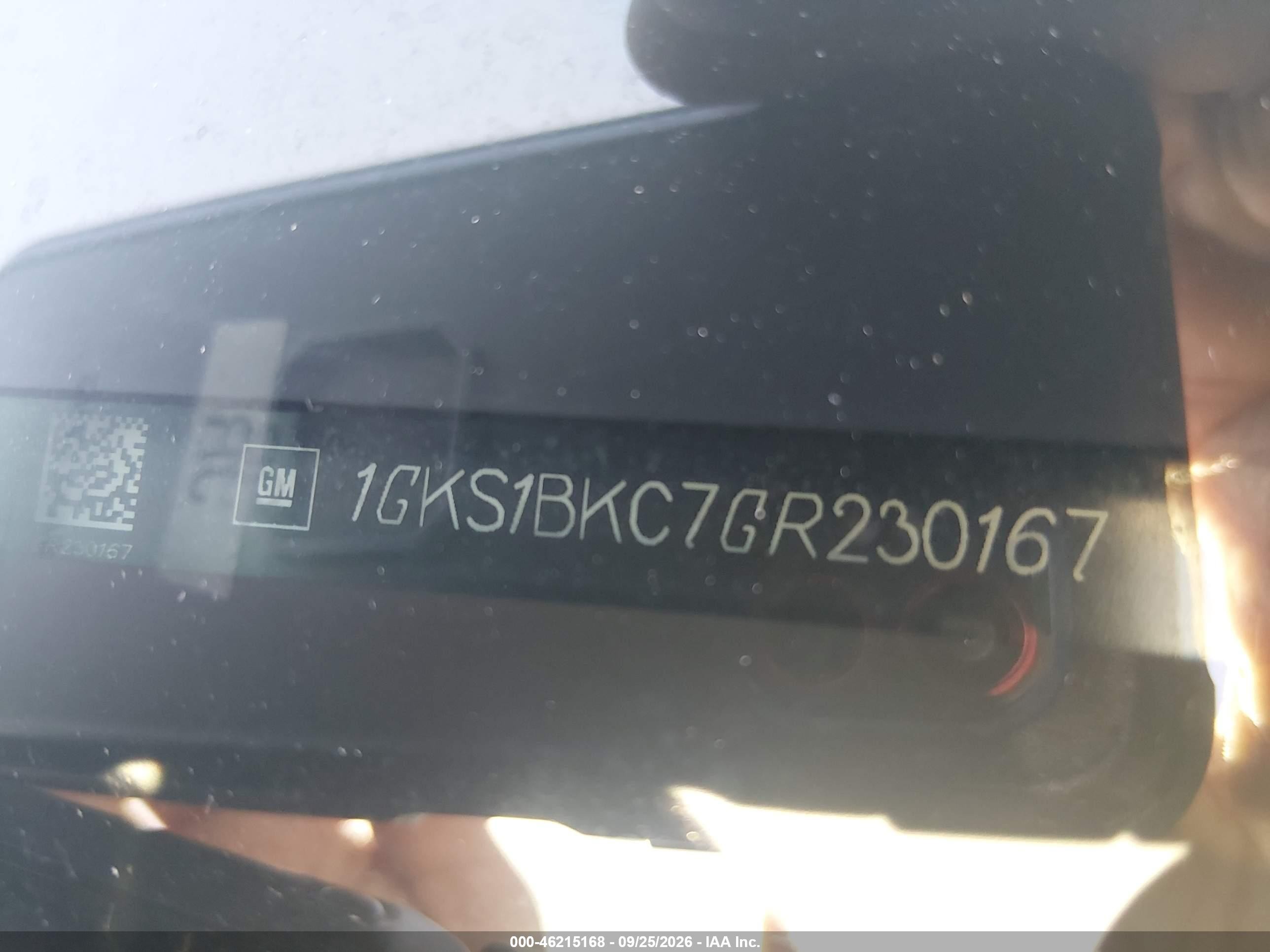 2016 Gmc Yukon VIN 1GKS1BKC7GR230167 IAAI salvage auction — Rear End, Repossession Paperwork (Georgia), sold $8,525 on 2026-10-02 (photo 9)