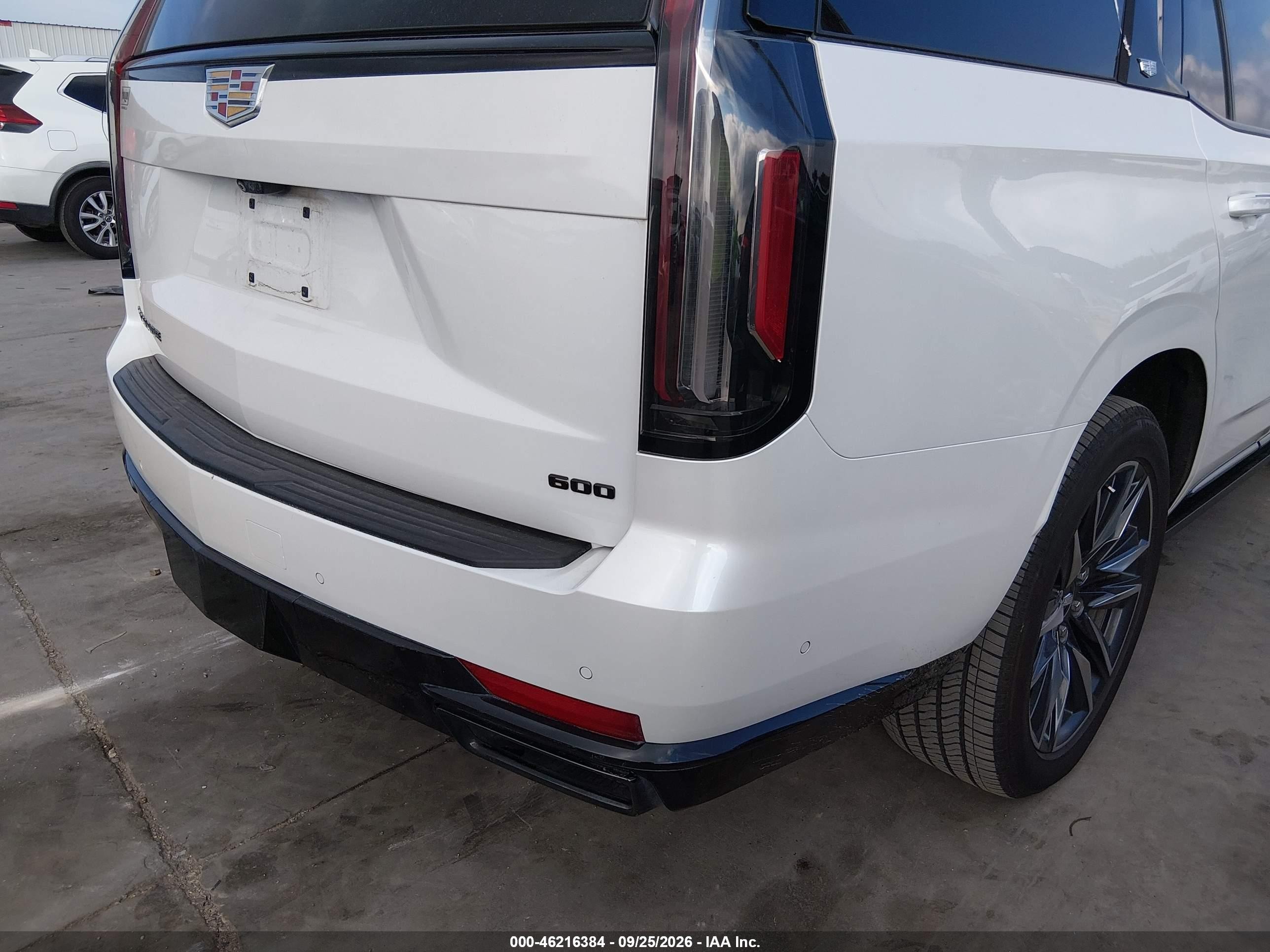 2023 Cadillac Escalade VIN 1GYS3GKL3PR121637 IAAI salvage auction — Rear End, Original (Texas), sold $43,050 on 2026-09-29 (photo 6)