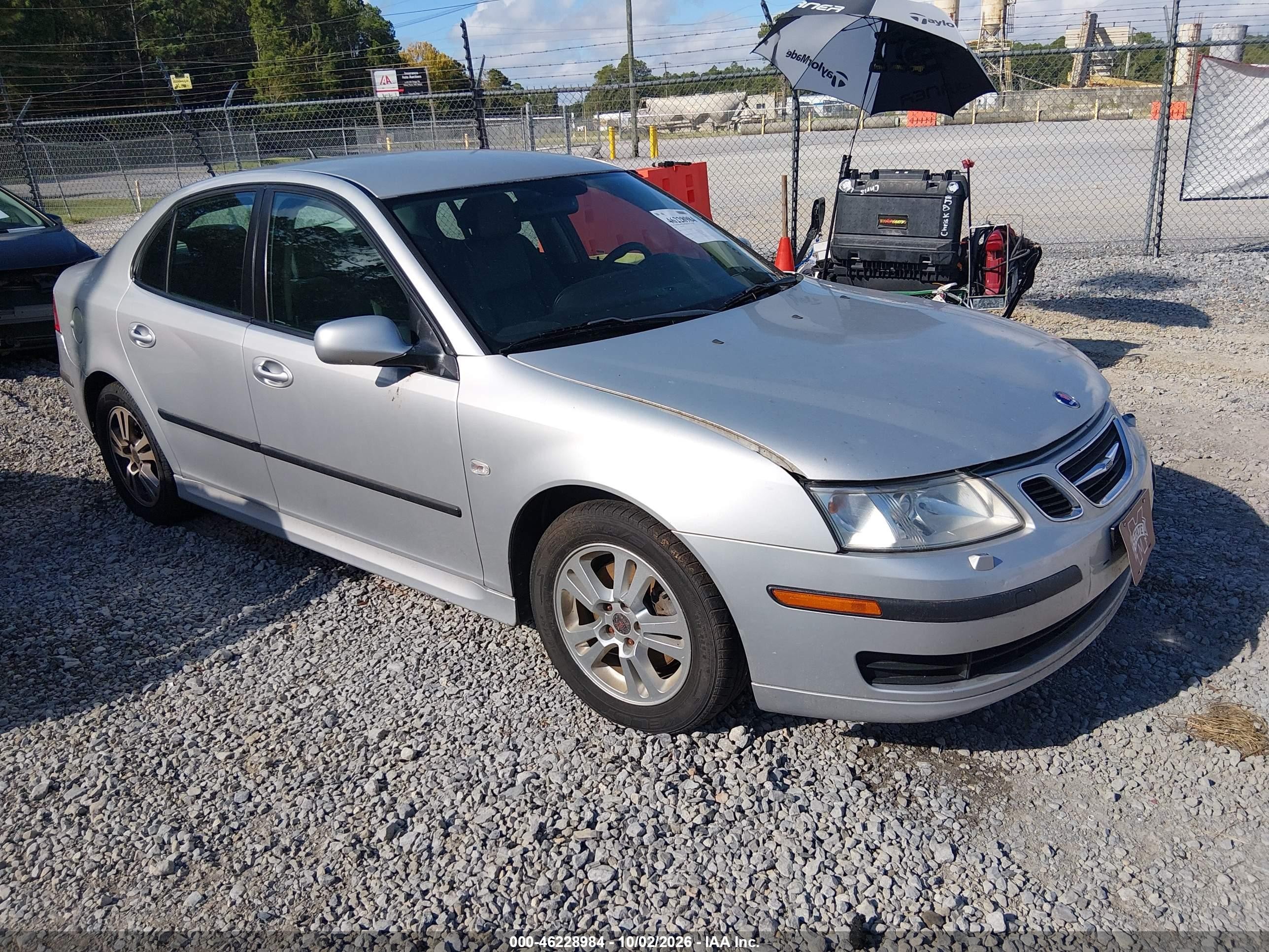 2007 Saab 9-3 VIN YS3FD49Y471014785 IAAI salvage auction — Normal Wear, Clear (Mississippi), sold $225 on 2026-10-09 (photo 1)