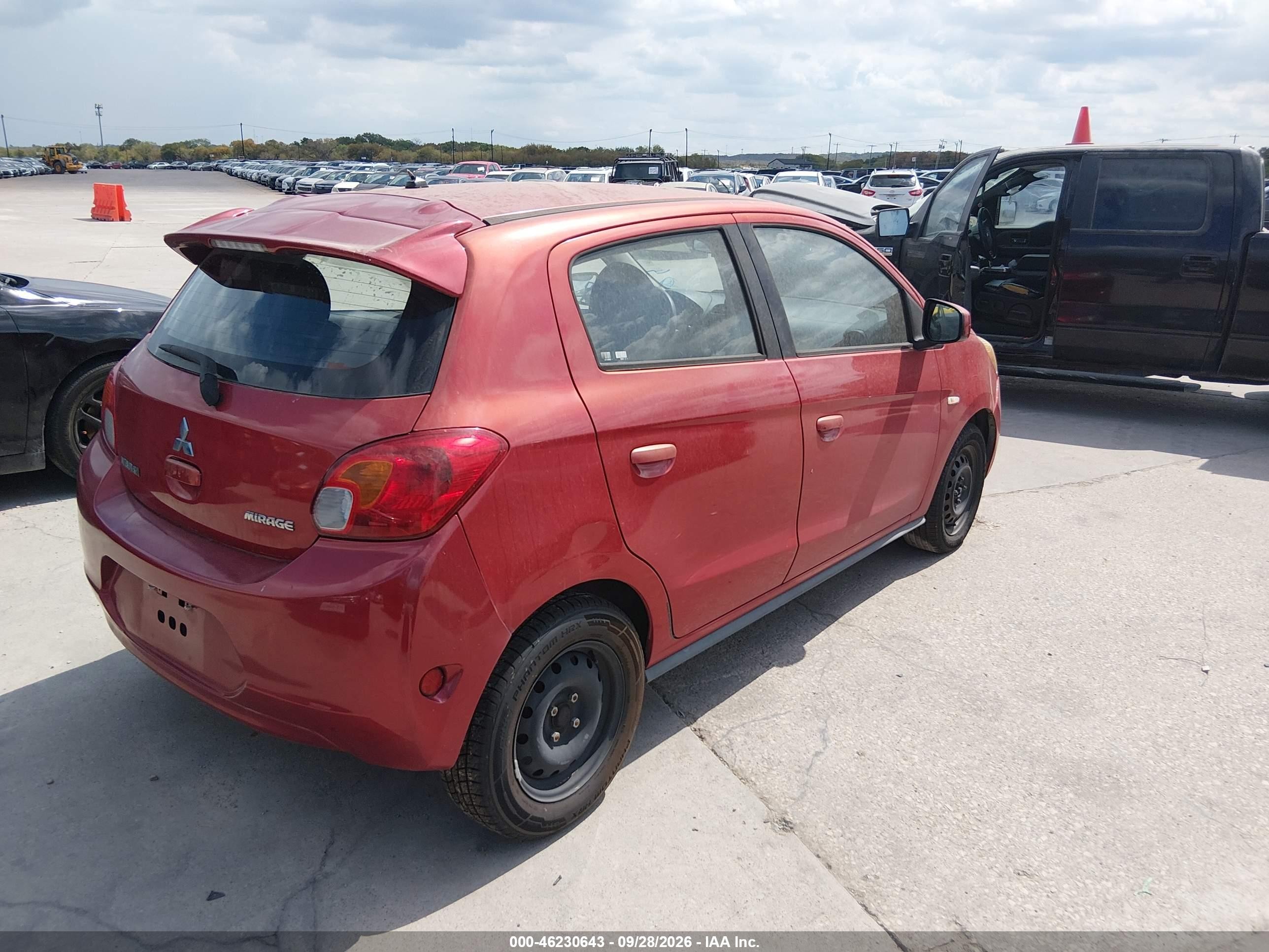 2015 Mitsubishi Mirage VIN ML32A3HJ3FH046021 IAAI salvage auction — Normal Wear, Original (Texas), sold $550 on 2026-10-05 (photo 4)