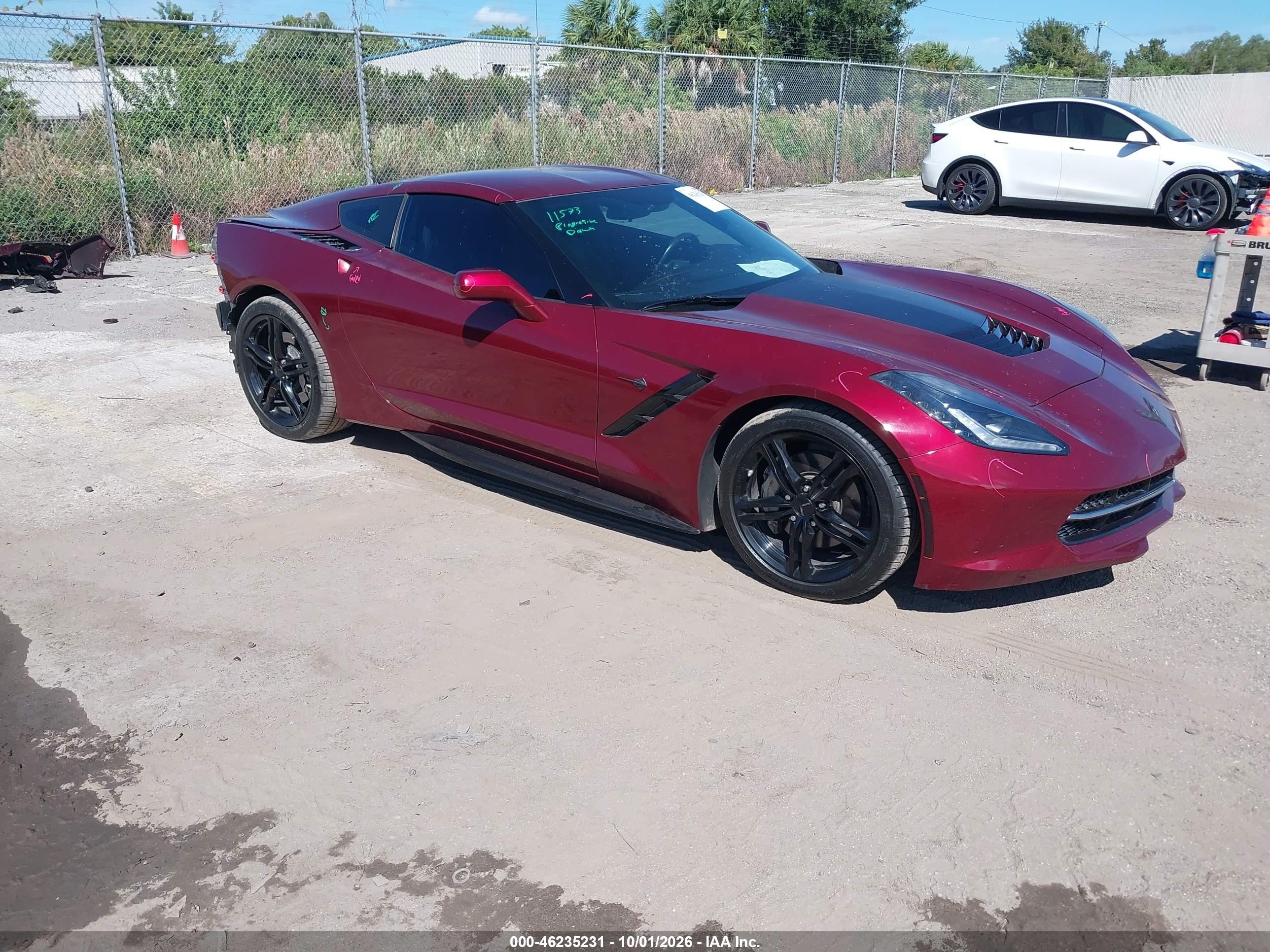 2017 Chevrolet Corvette Stingray VIN 1G1YB2D73H5111357 — IAAI salvage auction photo