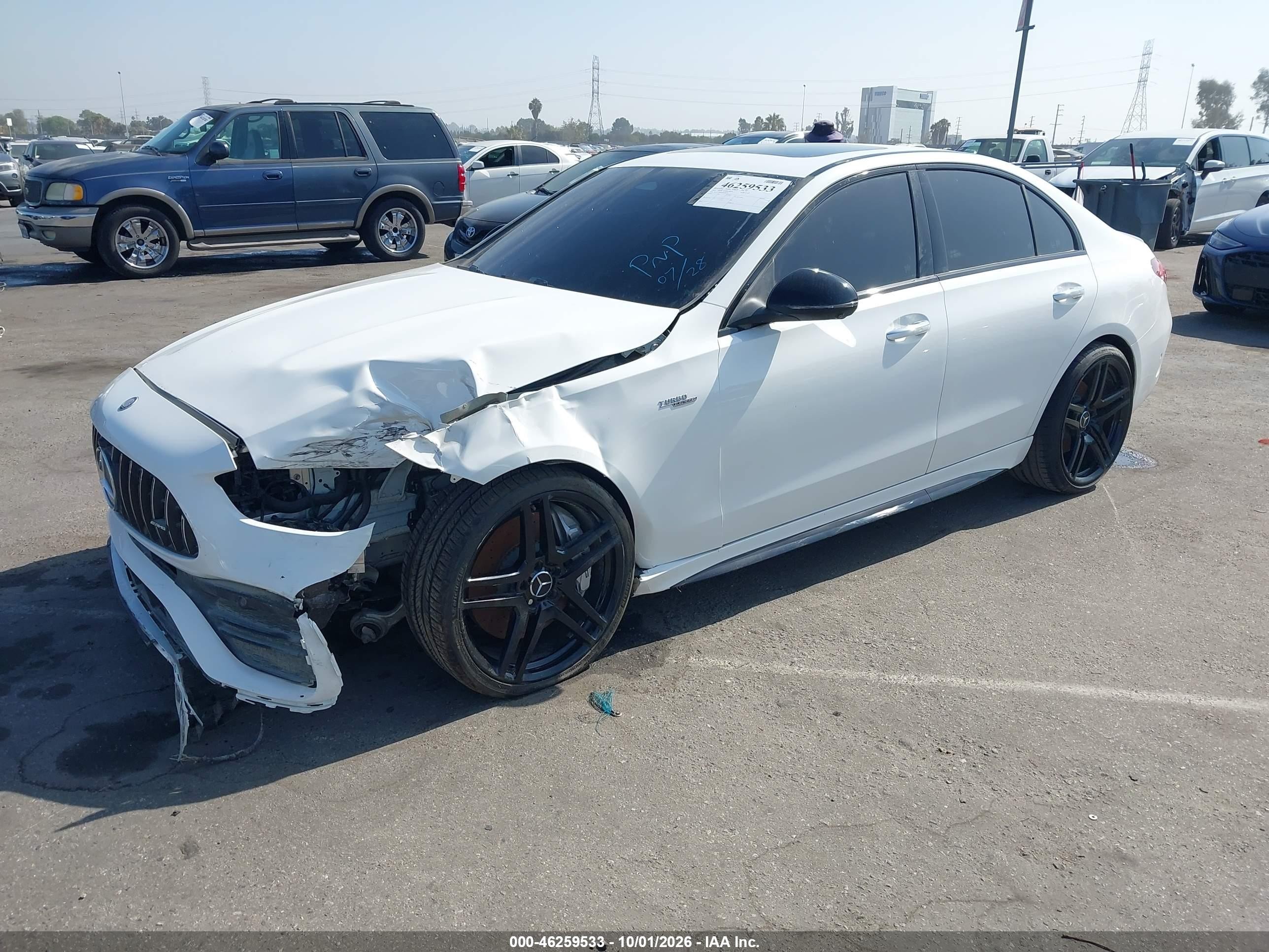 2026 Mercedes-benz C class VIN W1KAF8HB6TR309520 IAAI salvage auction — Front End, Salvage (California), sold $28,950 on 2026-10-12 (photo 2)