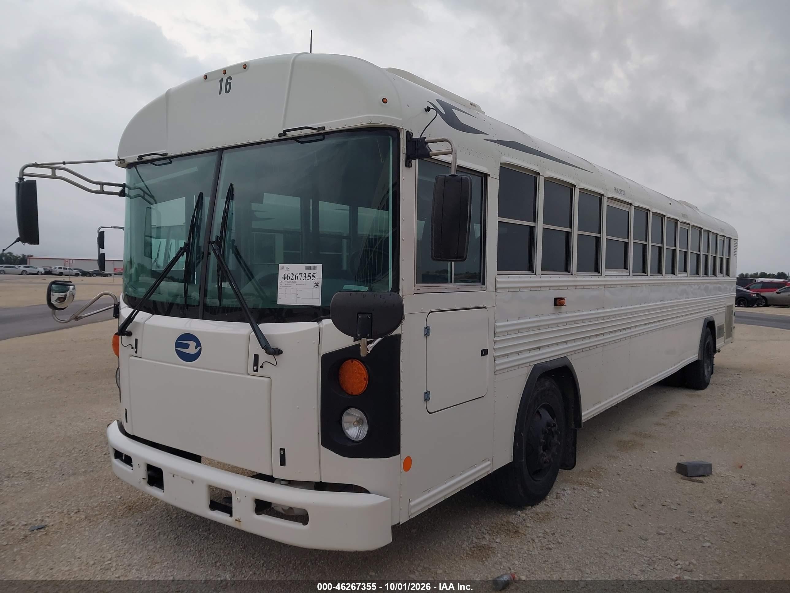 2016 Blue Bird School Bus / Transit Bus VIN 1BABNBPA9GF320620 IAAI salvage auction — Normal Wear, Sf97 (Texas), sold $20,950 on 2026-10-14 (photo 2)