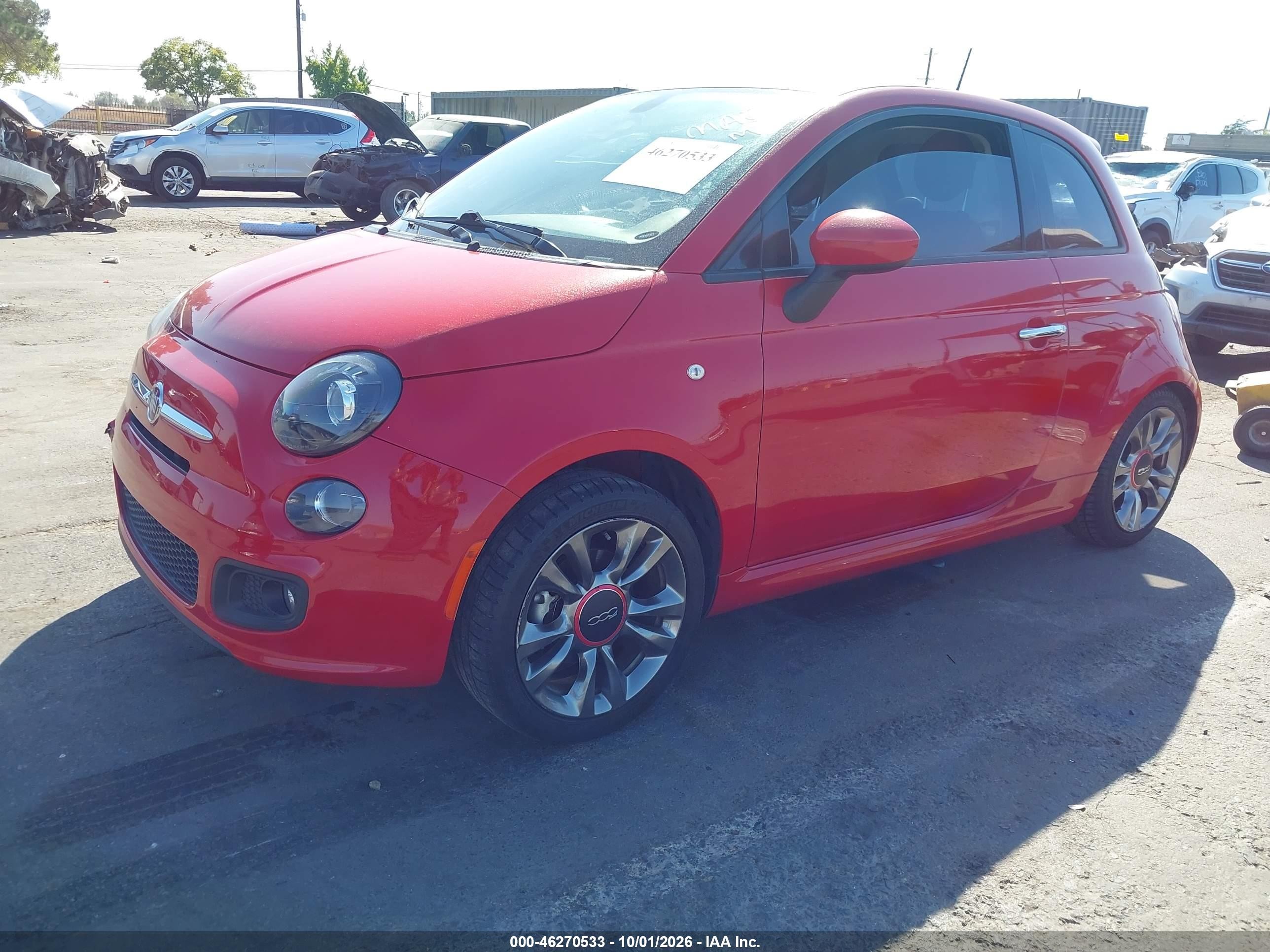 2017 Fiat 500 VIN 3C3CFFKR1HT556427 IAAI salvage auction — Rear End, Salvage (California), sold $1,950 on 2026-10-23 (photo 2)