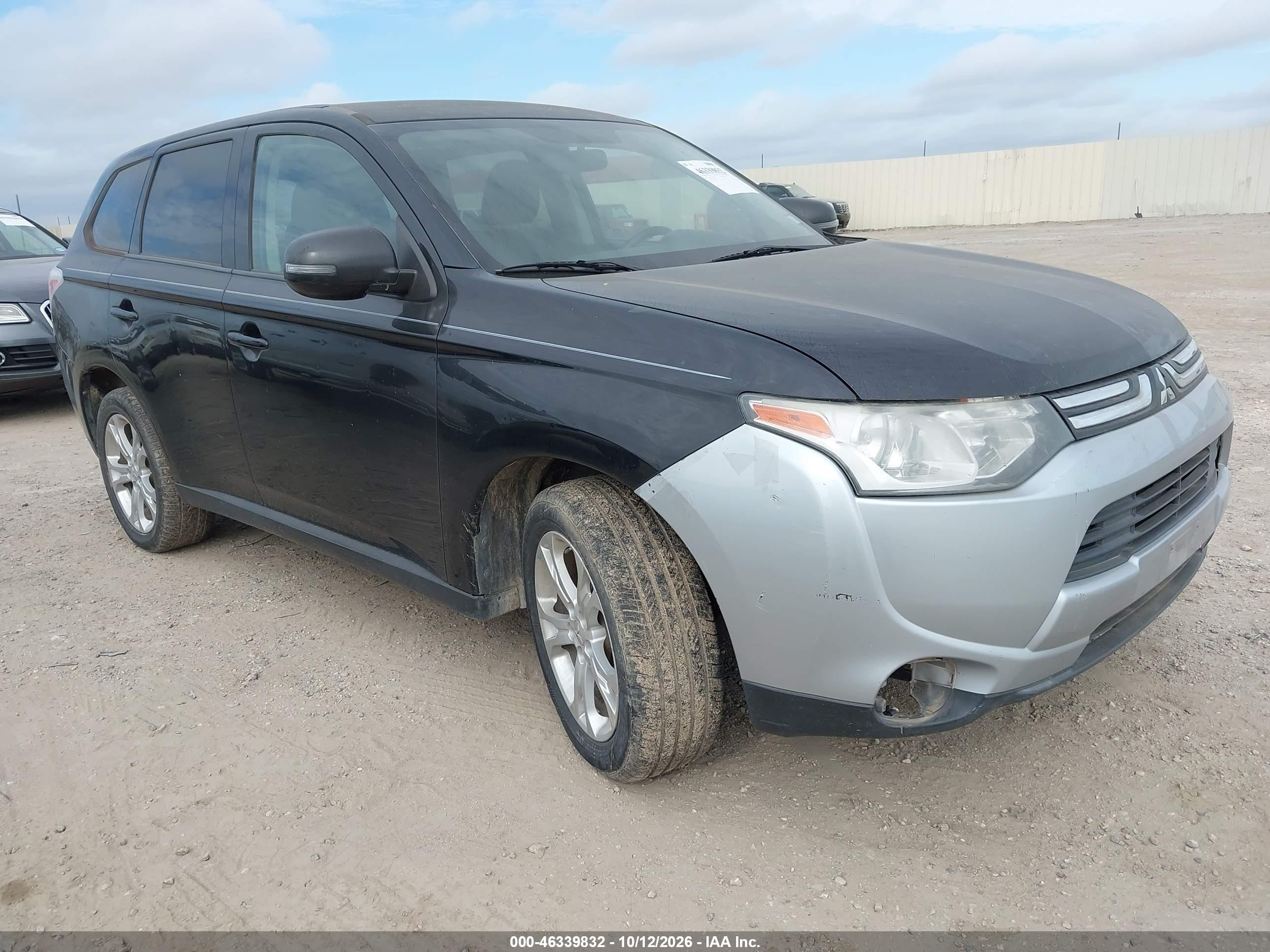 2014 Mitsubishi Outlander VIN JA4AZ3A30EZ008486 IAAI salvage auction — Front End, Original (Texas), sold $1,300 on 2026-10-25 (photo 1)