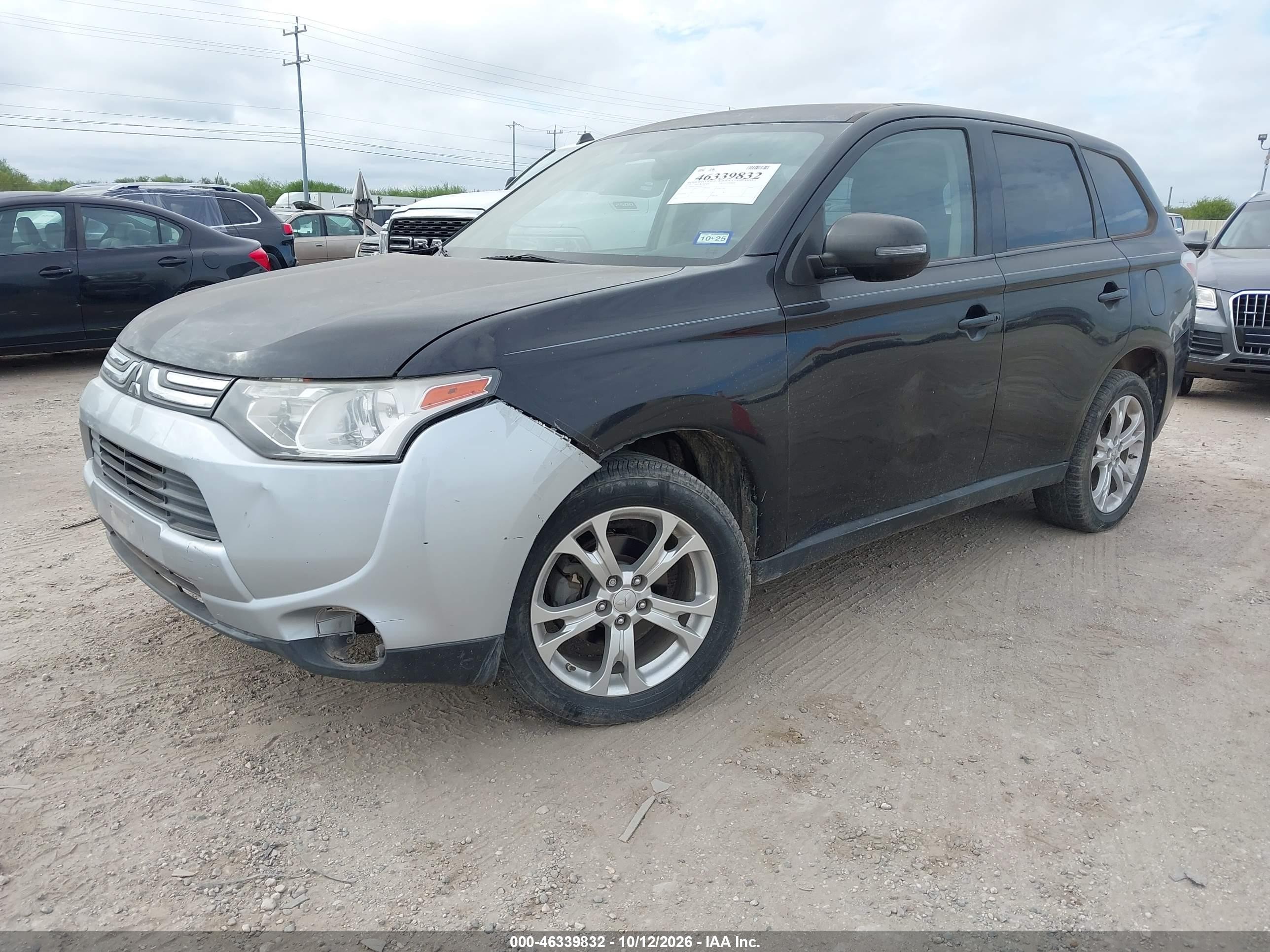 2014 Mitsubishi Outlander VIN JA4AZ3A30EZ008486 IAAI salvage auction — Front End, Original (Texas), sold $1,300 on 2026-10-25 (photo 2)