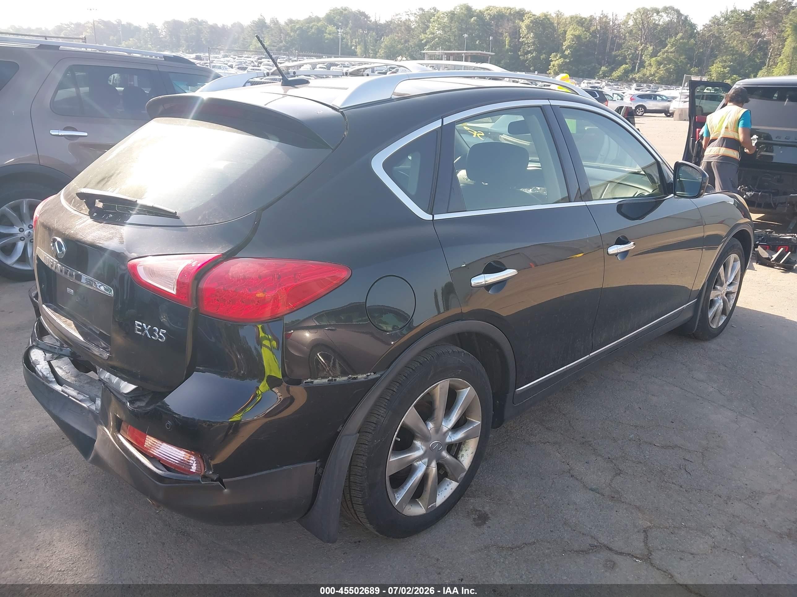 2012 Infiniti Ex VIN JN1AJ0HRXCM453482 IAAI salvage auction — Rear End, Wait Title, sold $600 on 2026-09-20 (photo 4)