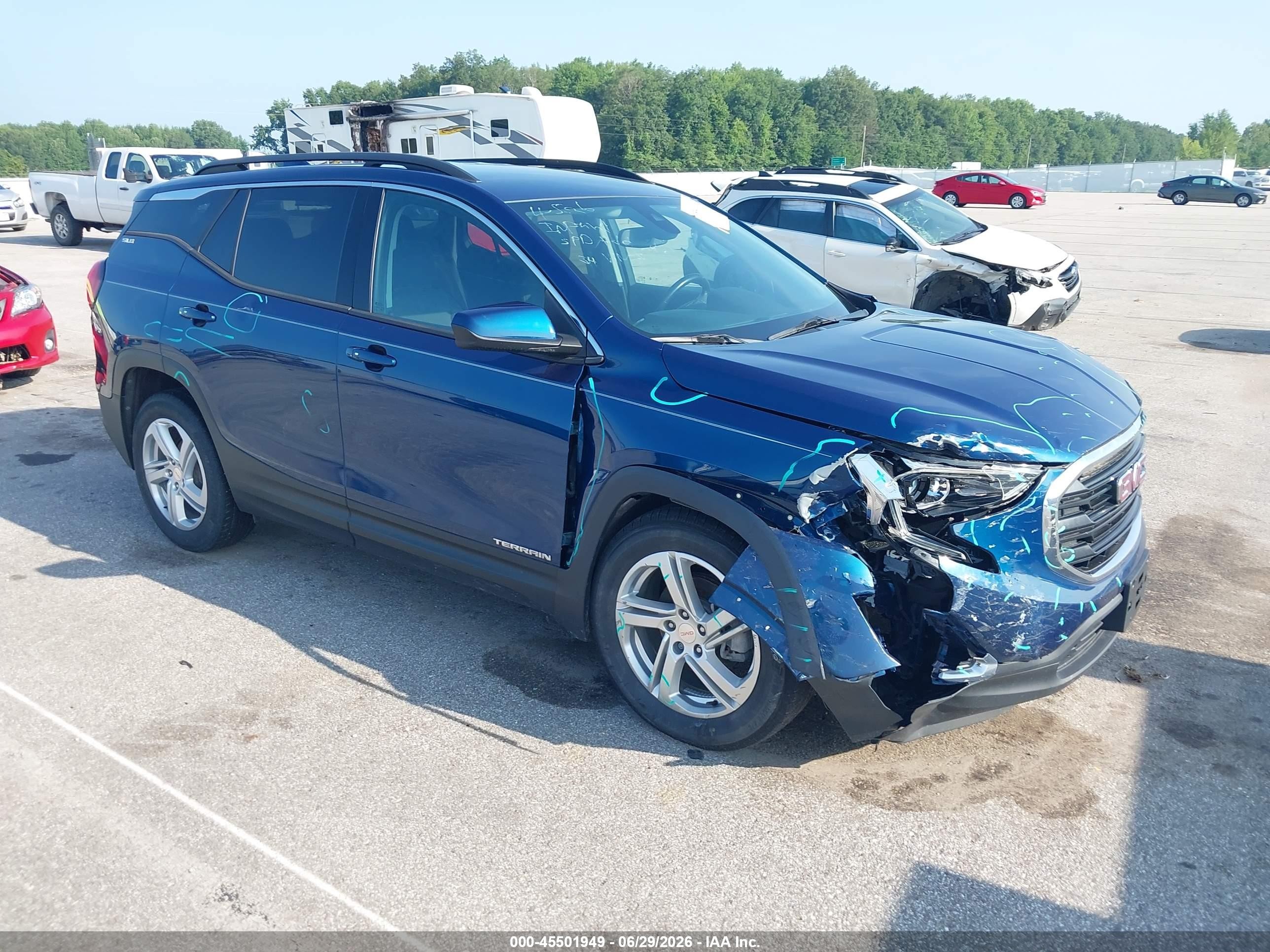2020 Gmc Terrain VIN 3GKALMEV2LL177961 IAAI salvage auction — Front End, Salvage (Indiana), sold $1,300 on 2026-09-03 (photo 1)