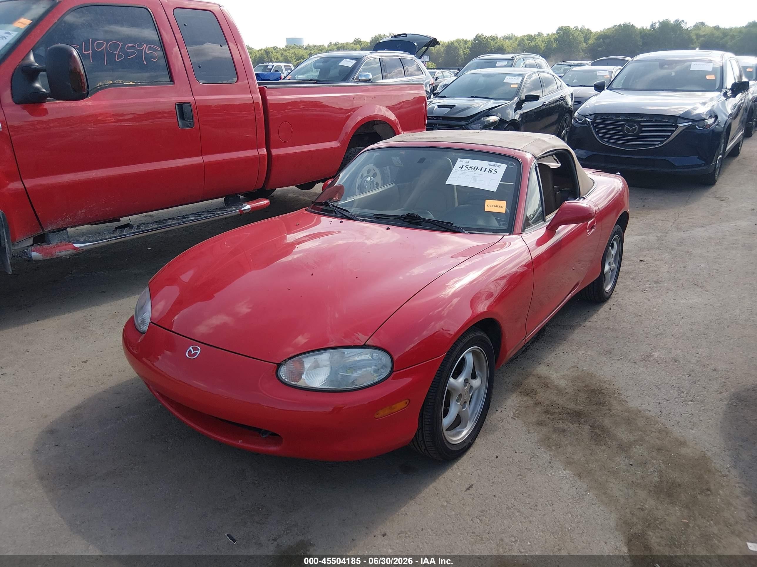 1999 Mazda MX-5 Miata VIN JM1NB3536X0113031 IAAI salvage auction — Rear End, Salvage (Ohio), sold $1,450 on 2026-07-11 (photo 2)