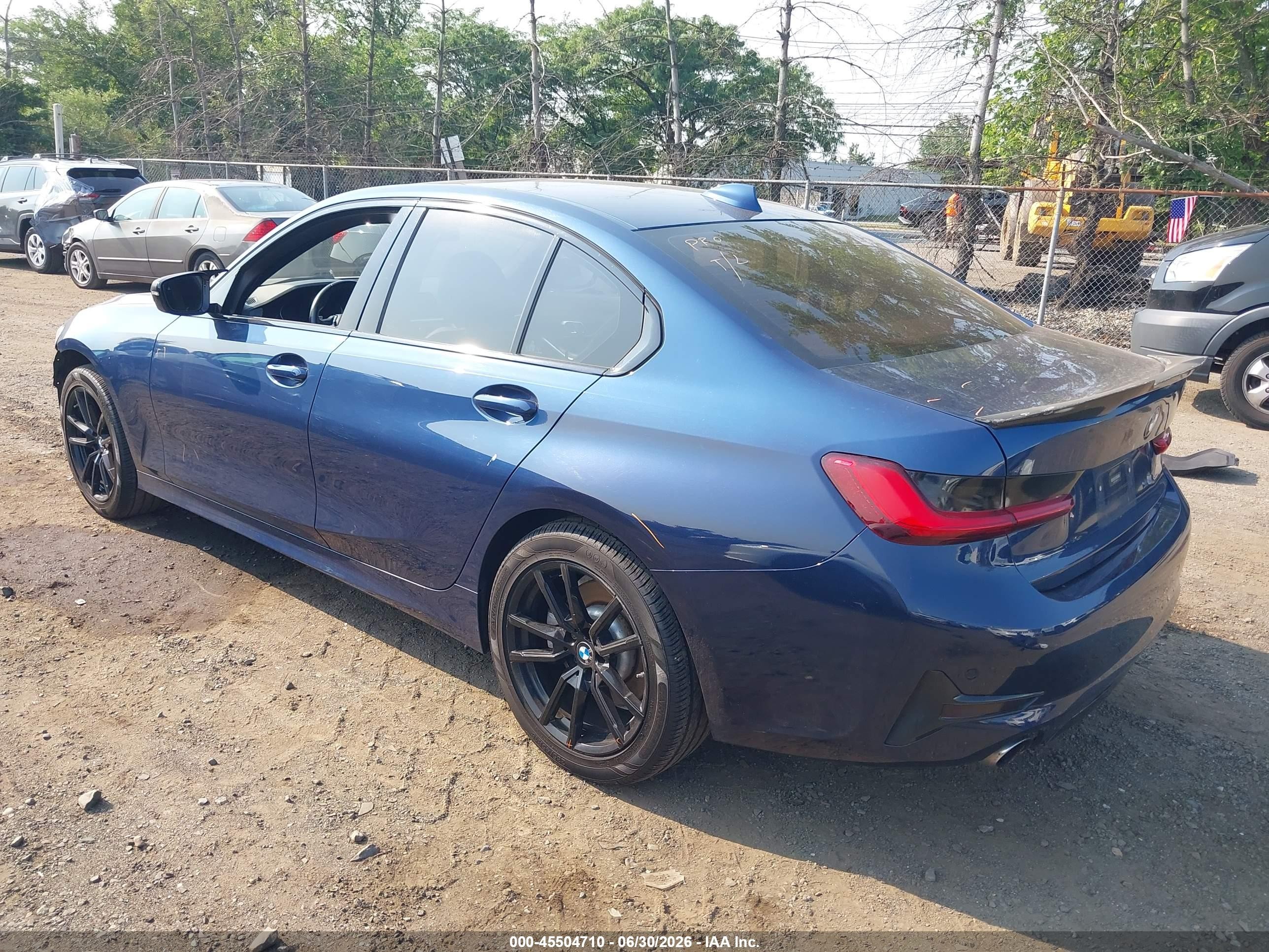 2021 BMW 3er VIN 3MW5R7J02M8B51126 IAAI salvage auction — Front End, Salvage (New Jersey), sold $8,100 on 2026-09-11 (photo 3)