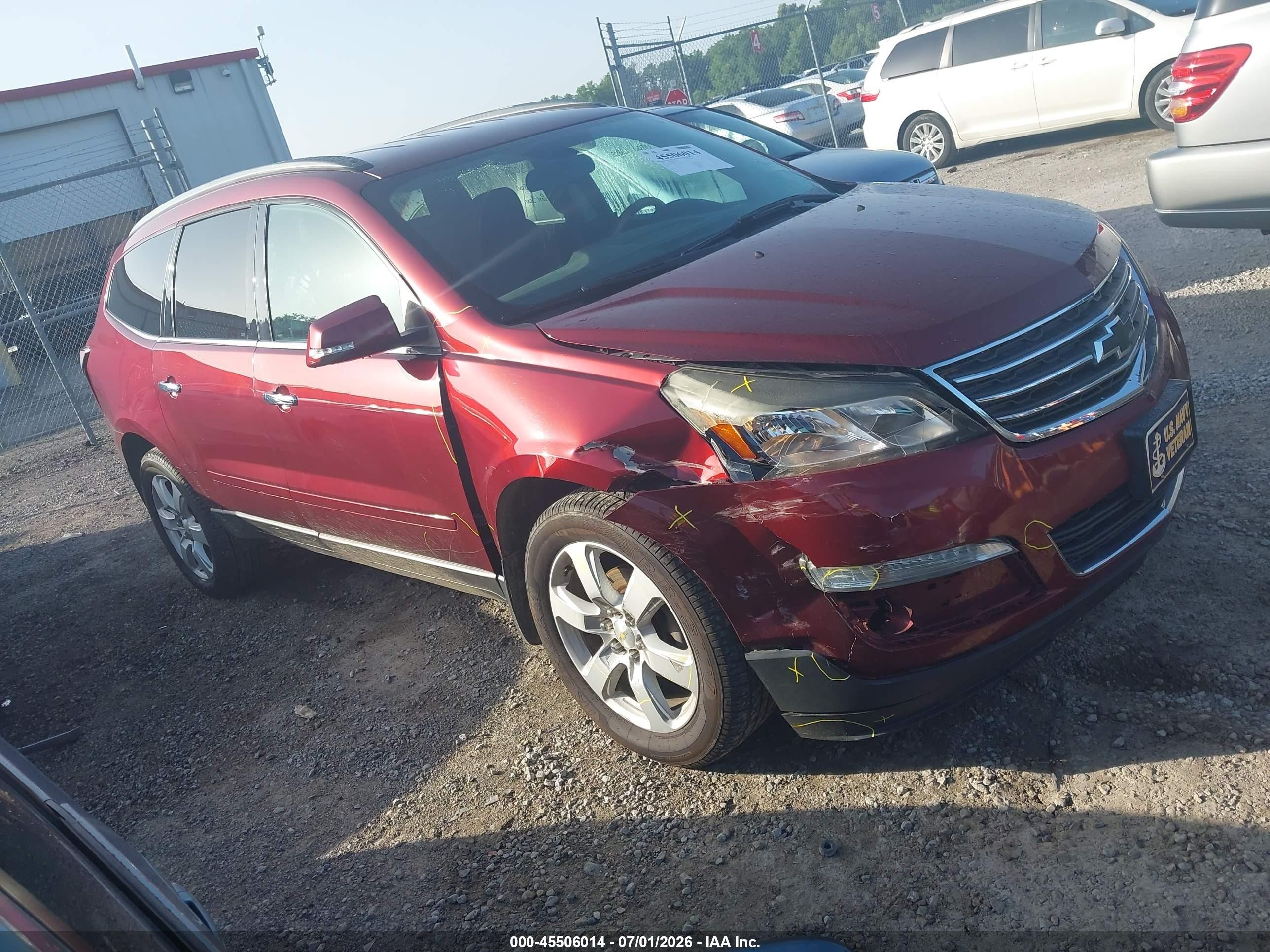 2017 Chevrolet Traverse VIN 1GNKRGKDXHJ118562 IAAI salvage auction — Unknown, Salvage (Kentucky), sold $300 on 2026-09-08 (photo 1)