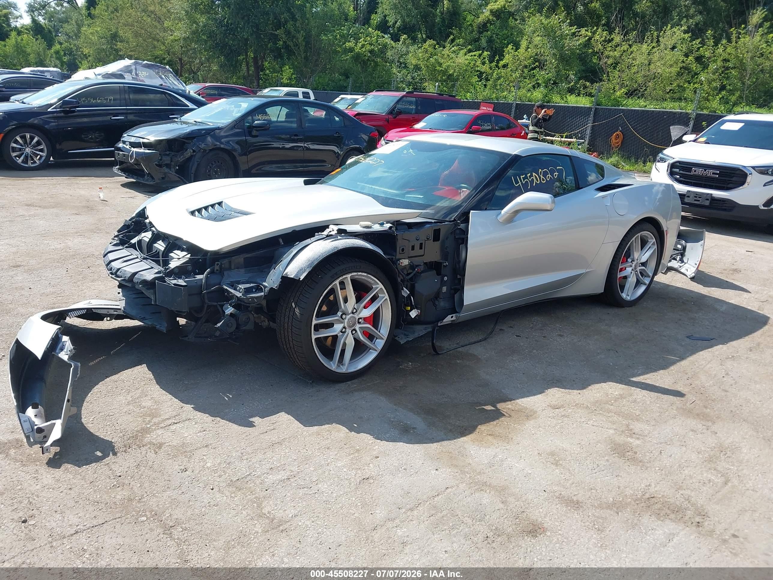 2019 Chevrolet Corvette Stingray VIN 1G1YD2D71K5120348 IAAI salvage auction — Front End, Salvage (Missouri), sold $22,000 on 2026-09-07 (photo 2)