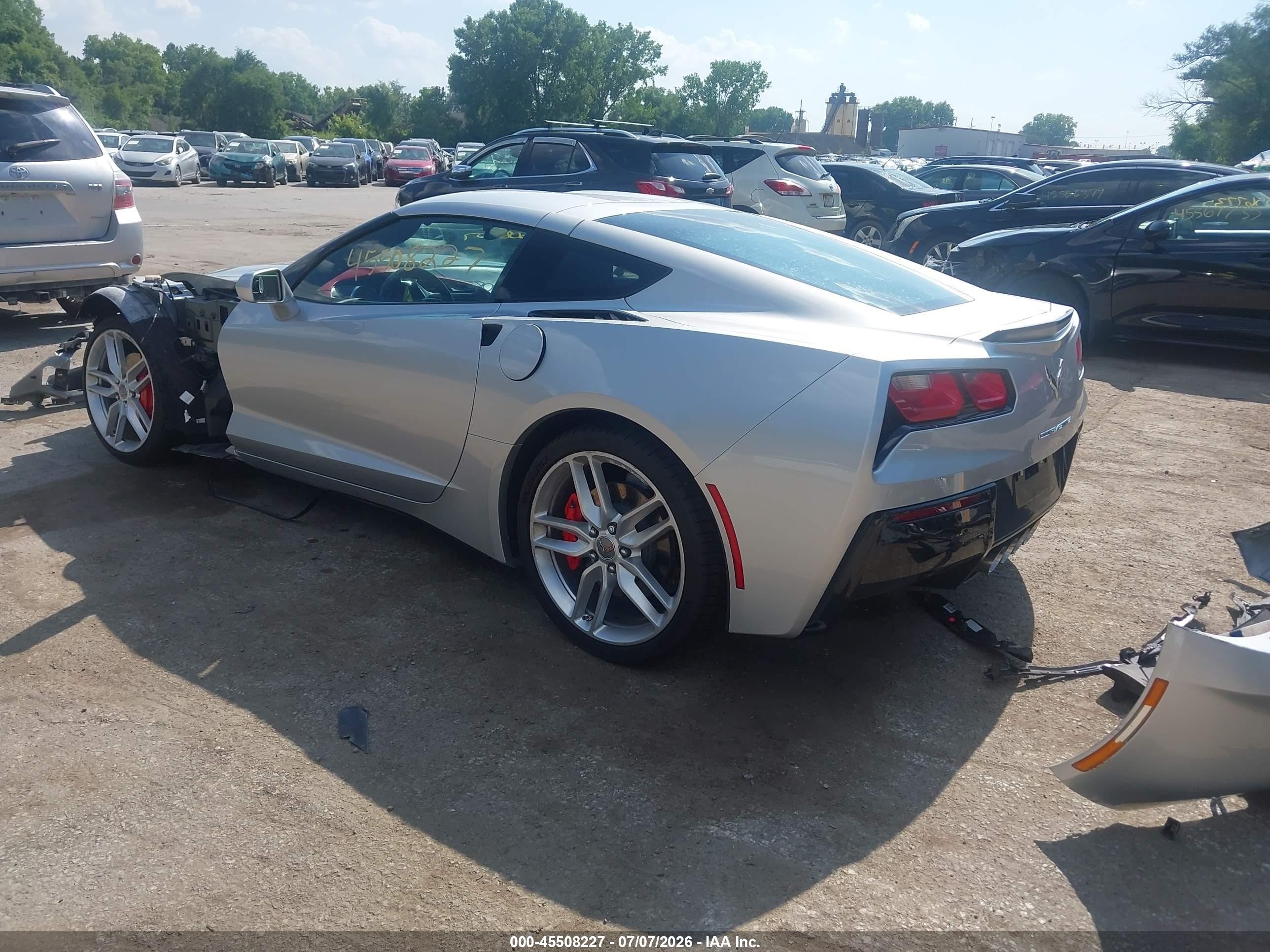 2019 Chevrolet Corvette Stingray VIN 1G1YD2D71K5120348 IAAI salvage auction — Front End, Salvage (Missouri), sold $22,000 on 2026-09-07 (photo 3)