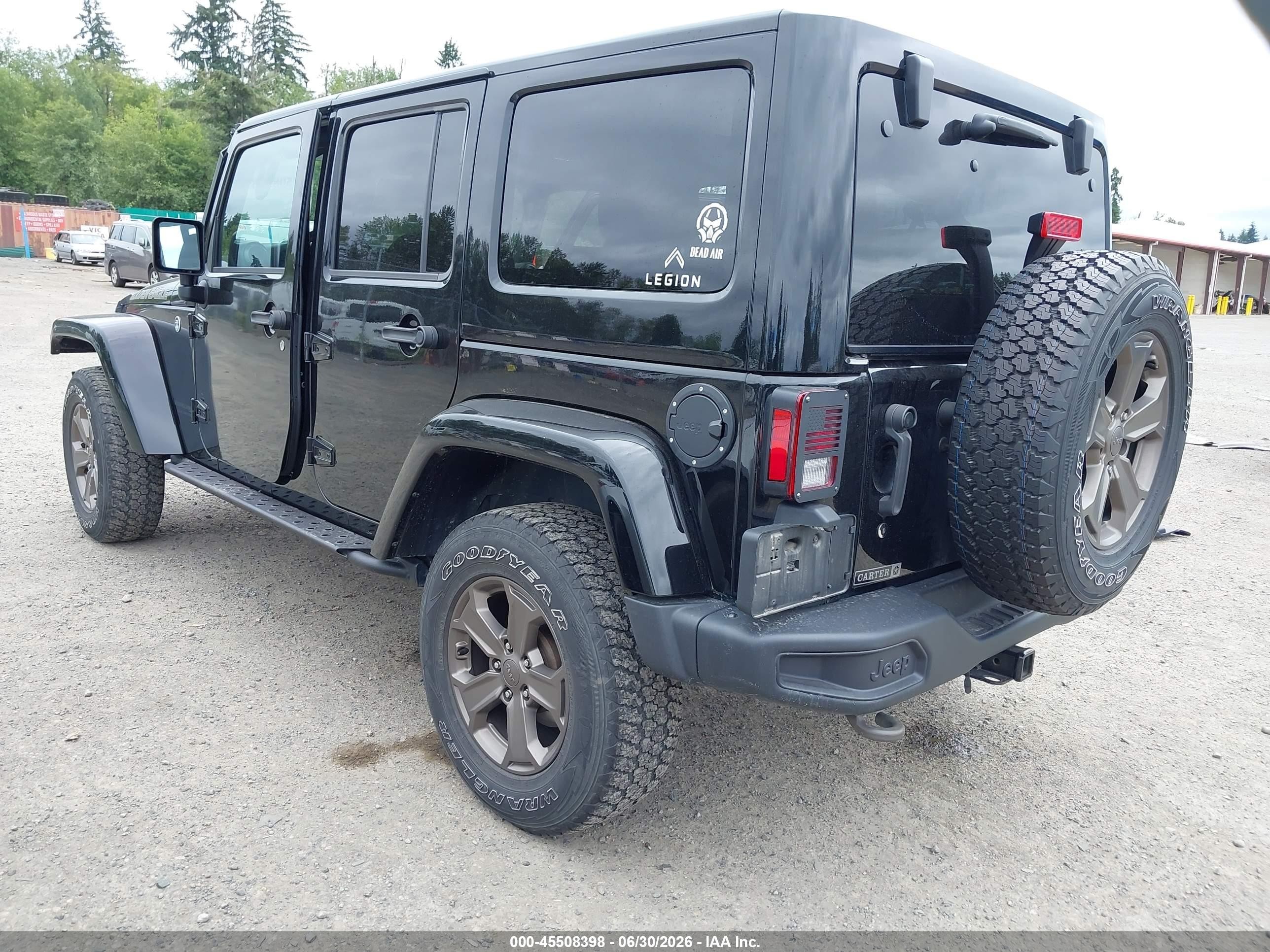 2018 Jeep Wrangler Unlimited VIN 1C4BJWDG7JL864513 IAAI salvage auction — Side, Bill Of Sale (Washington), sold $7,600 on 2026-07-12 (photo 3)