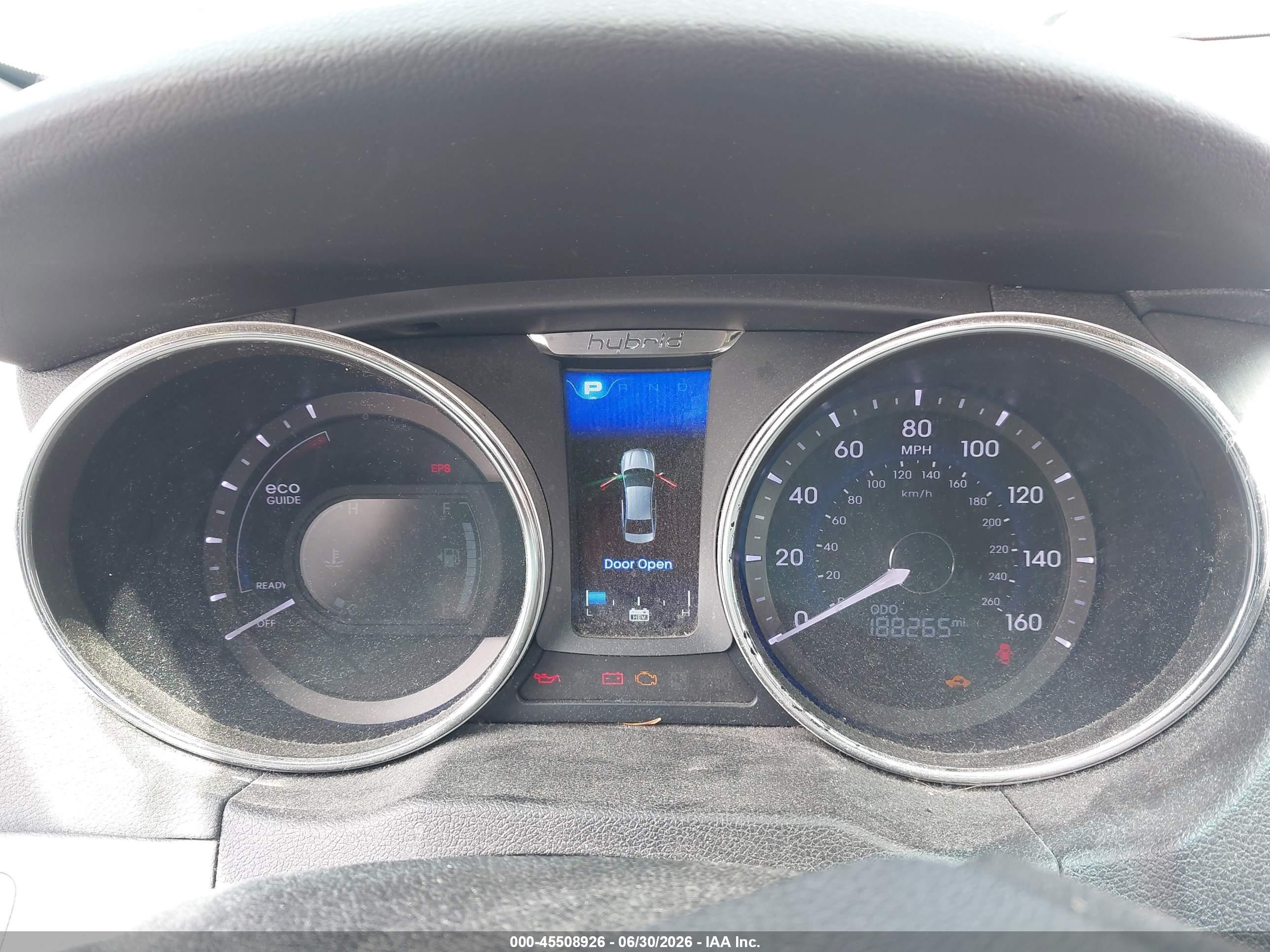2013 Hyundai Sonata Hybrid VIN KMHEC4A41DA095251 IAAI salvage auction — Normal Wear, Clear - Dealer Only (California), sold $600 on 2026-07-09 (photo 7)