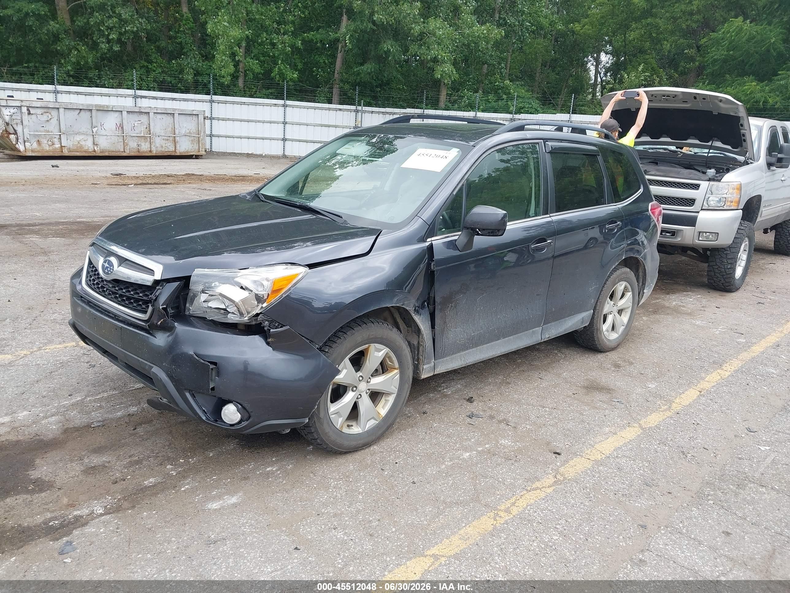 2016 Subaru Forester VIN JF2SJAHCXGH415804 IAAI salvage auction — Unknown, Clear (Michigan), sold $450 on 2026-09-08 (photo 2)