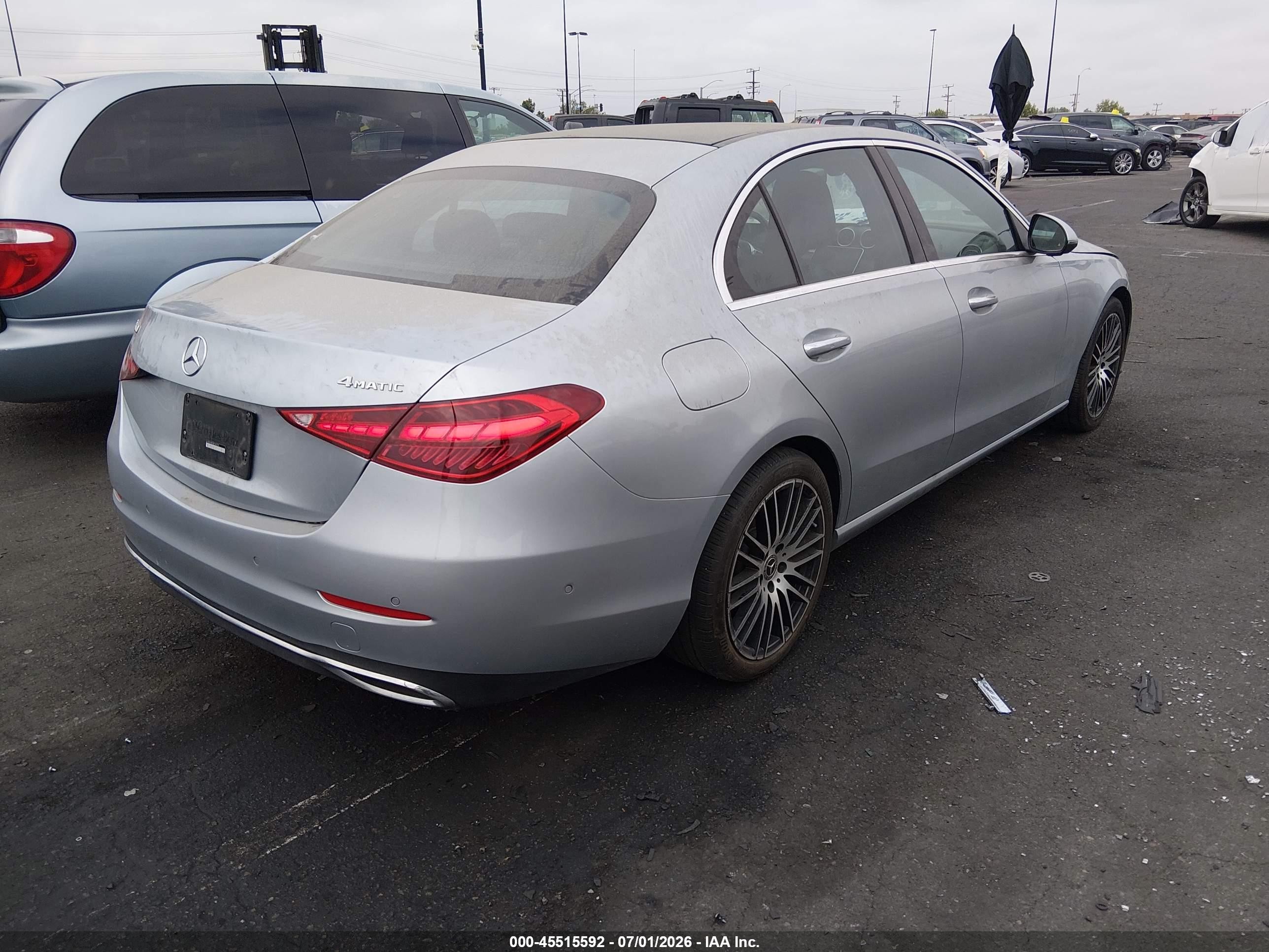 2024 Mercedes-Benz C-Class VIN W1KAF4HB5RR184799 IAAI salvage auction — Undercarriage, Salvage Certificate (California), sold $20,100 on 2026-09-27 (photo 4)
