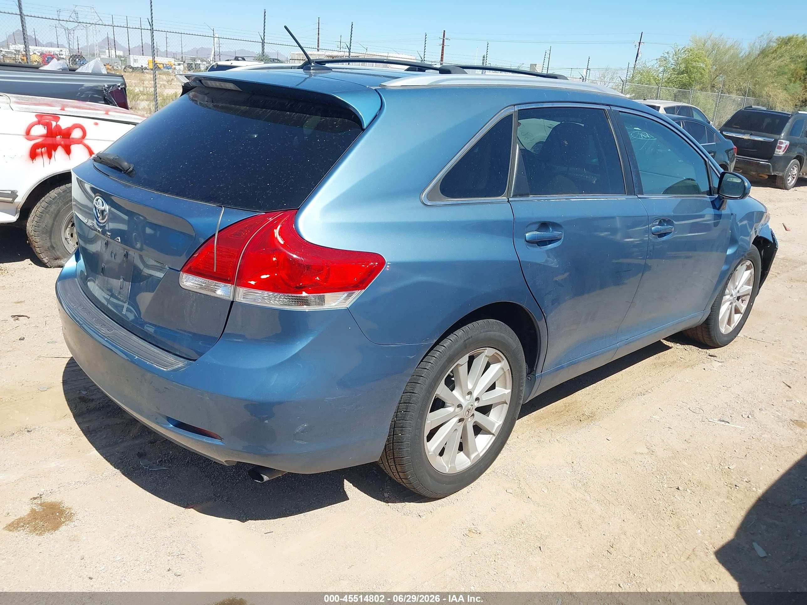 2009 Toyota Venza VIN 4T3ZE11A09U006802 IAAI salvage auction — Normal Wear, Clear-Dealer Only (Arizona), sold $1,325 on 2026-07-09 (photo 4)