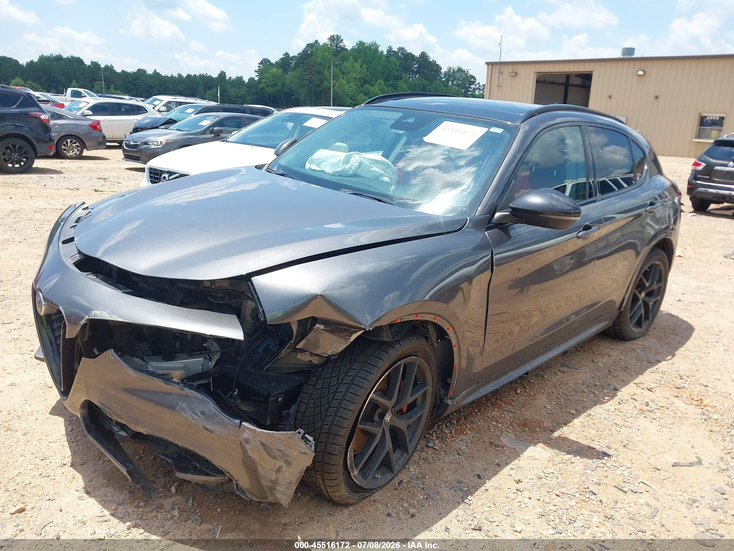 2021 Alfa Romeo Stelvio VIN ZASPAKBN5M7D09774 IAAI salvage auction — Front End, Salvage (North Carolina), sold $2,900 on 2026-09-10 (photo 2)