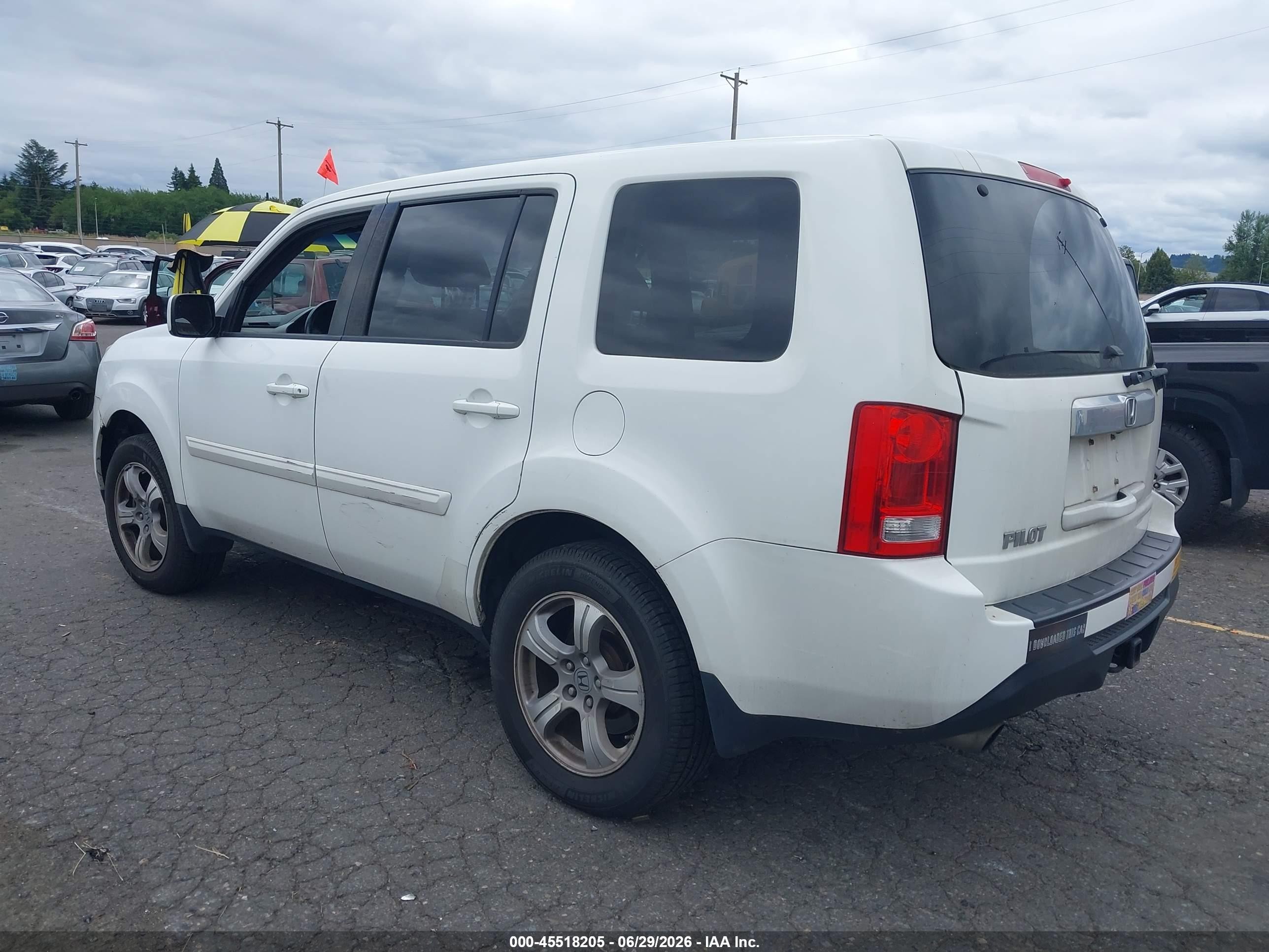2012 Honda Pilot VIN 5FNYF3H73CB044164 IAAI salvage auction — Normal Wear, Clear-Dealer Only (Oregon), sold $800 on 2026-07-09 (photo 3)