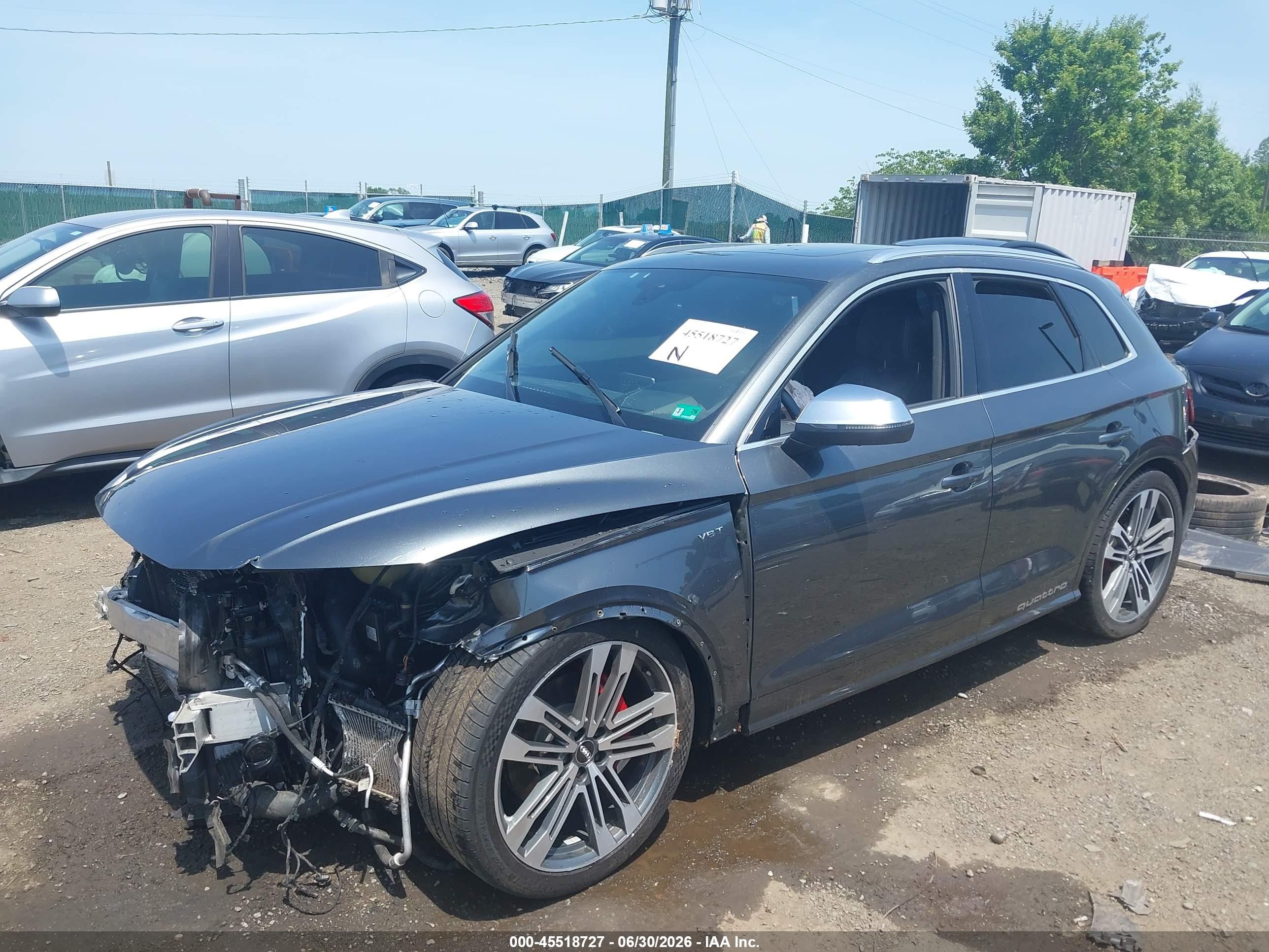 2018 Audi Sq5 VIN WA1C4AFY2J2093494 IAAI salvage auction — Front End, Salvage (Virginia), sold $4,100 on 2026-10-07 (photo 2)