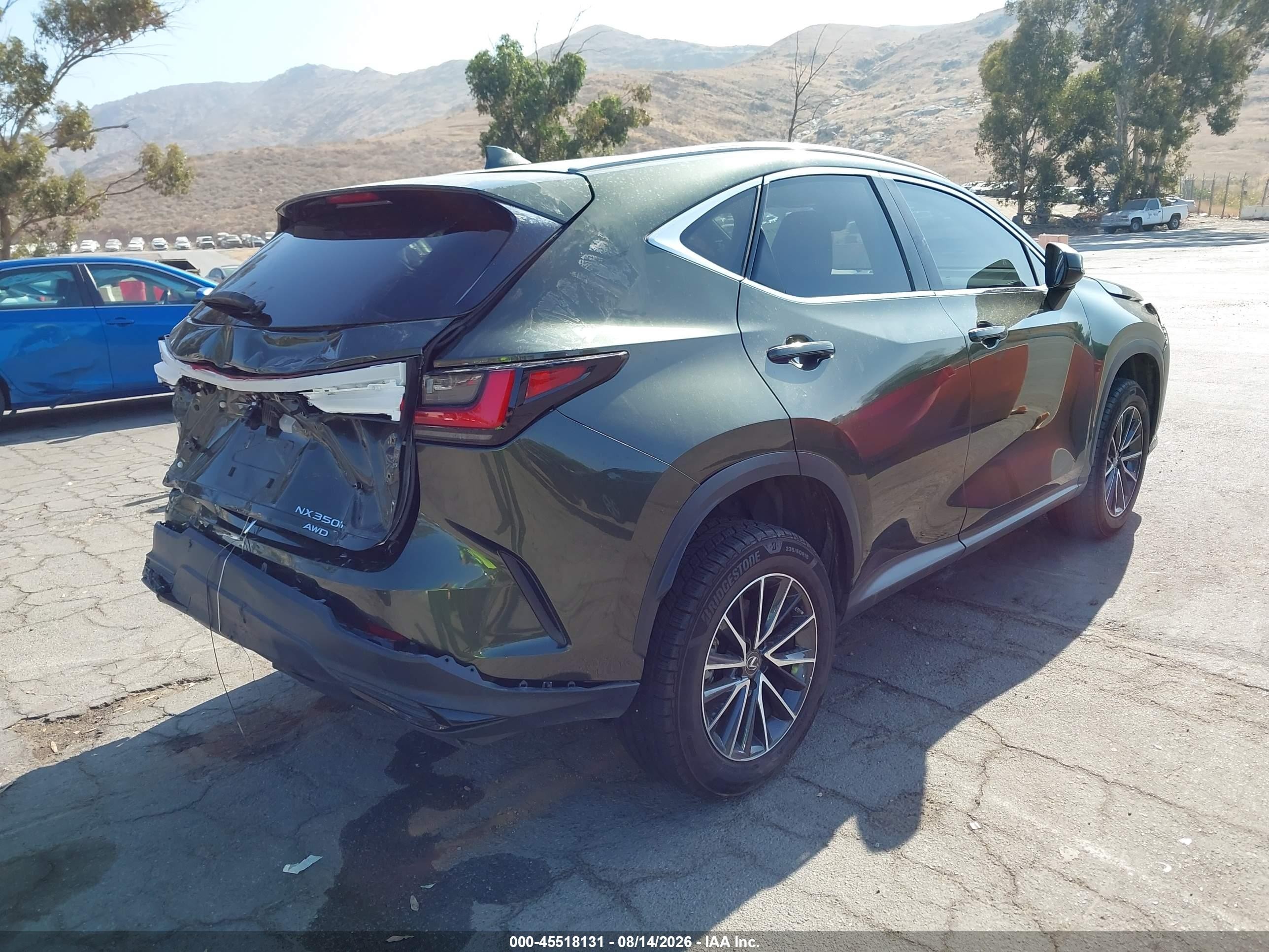 2022 Lexus Nx VIN JTJGKCEZ1N2008859 IAAI salvage auction — Rear End, Salvage (California), sold $17,925 on 2026-08-24 (photo 4)