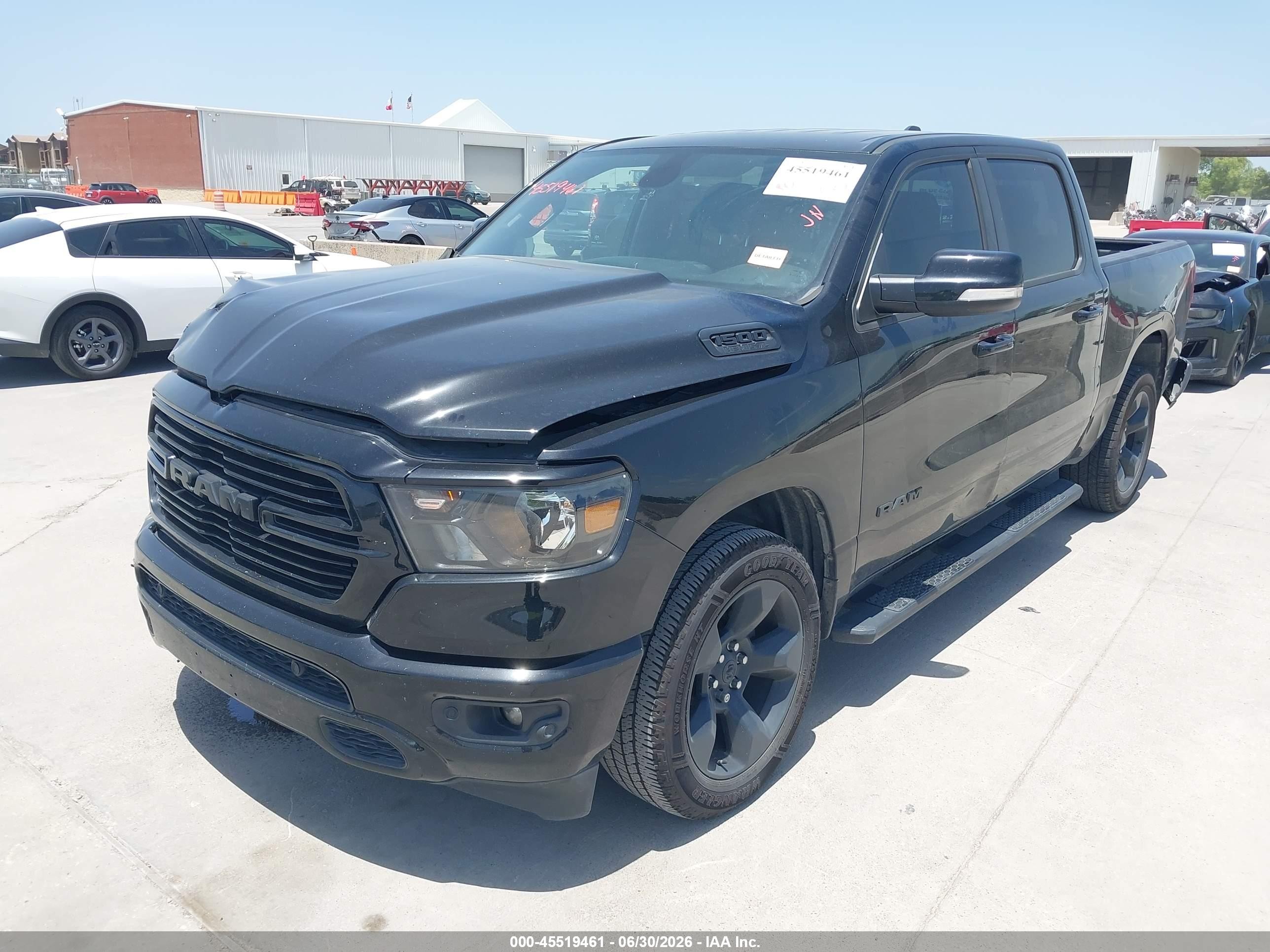 2019 Ram 1500 VIN 1C6RREFT7KN855965 IAAI salvage auction — Front & Rear, Original (Texas), sold $6,200 on 2026-09-02 (photo 2)