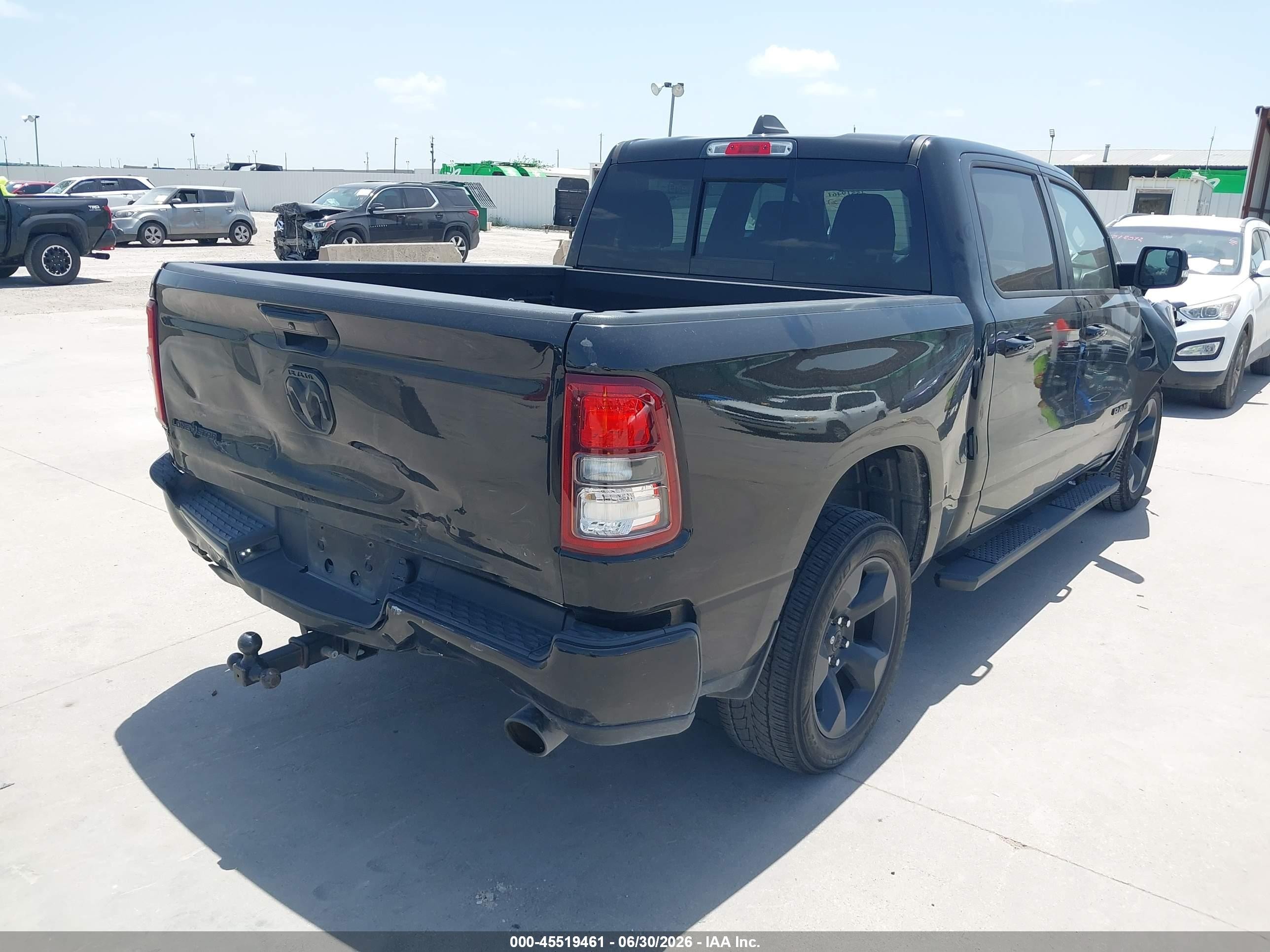 2019 Ram 1500 VIN 1C6RREFT7KN855965 IAAI salvage auction — Front & Rear, Original (Texas), sold $6,200 on 2026-09-02 (photo 4)
