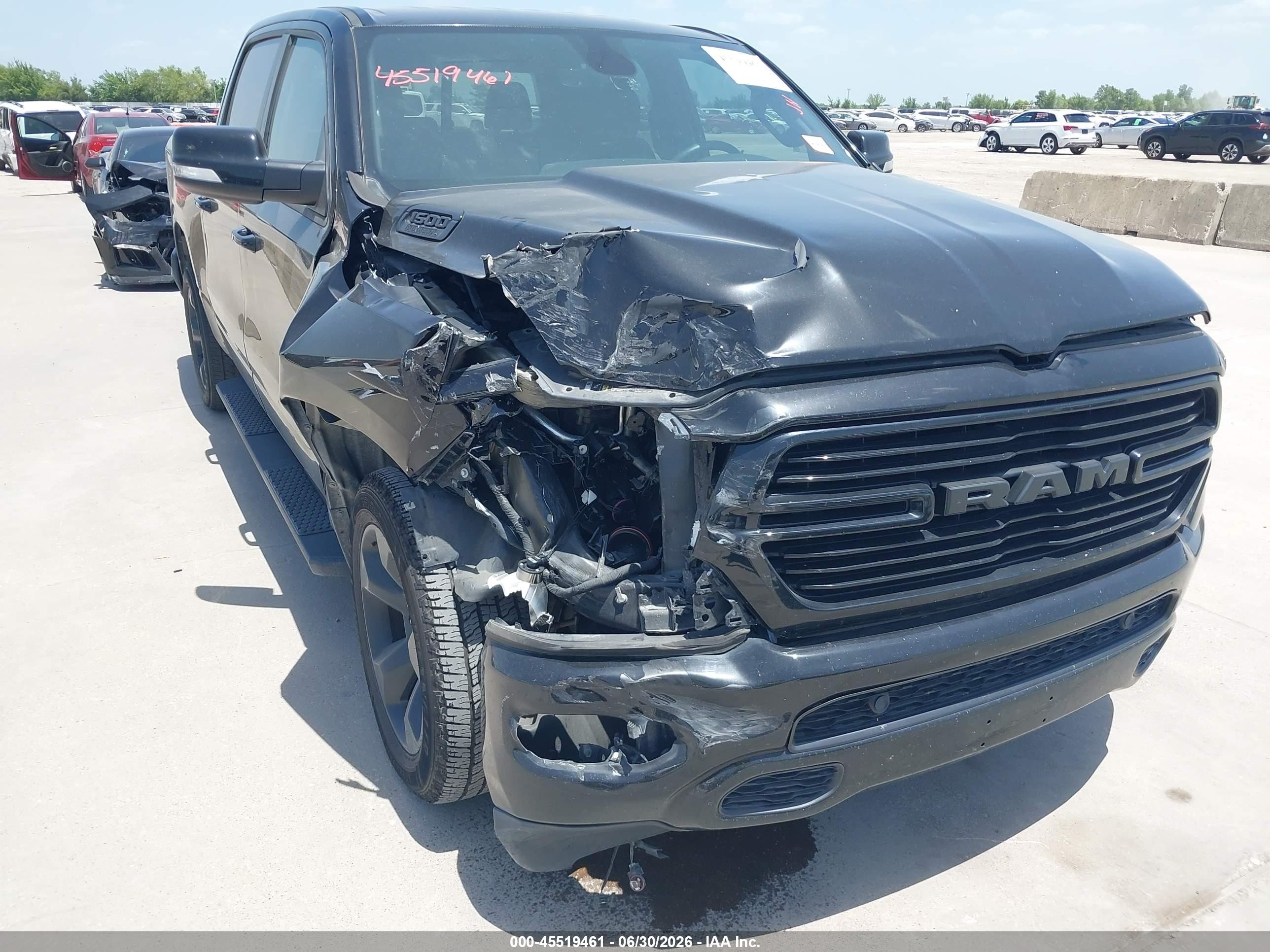 2019 Ram 1500 VIN 1C6RREFT7KN855965 IAAI salvage auction — Front & Rear, Original (Texas), sold $6,200 on 2026-09-02 (photo 6)