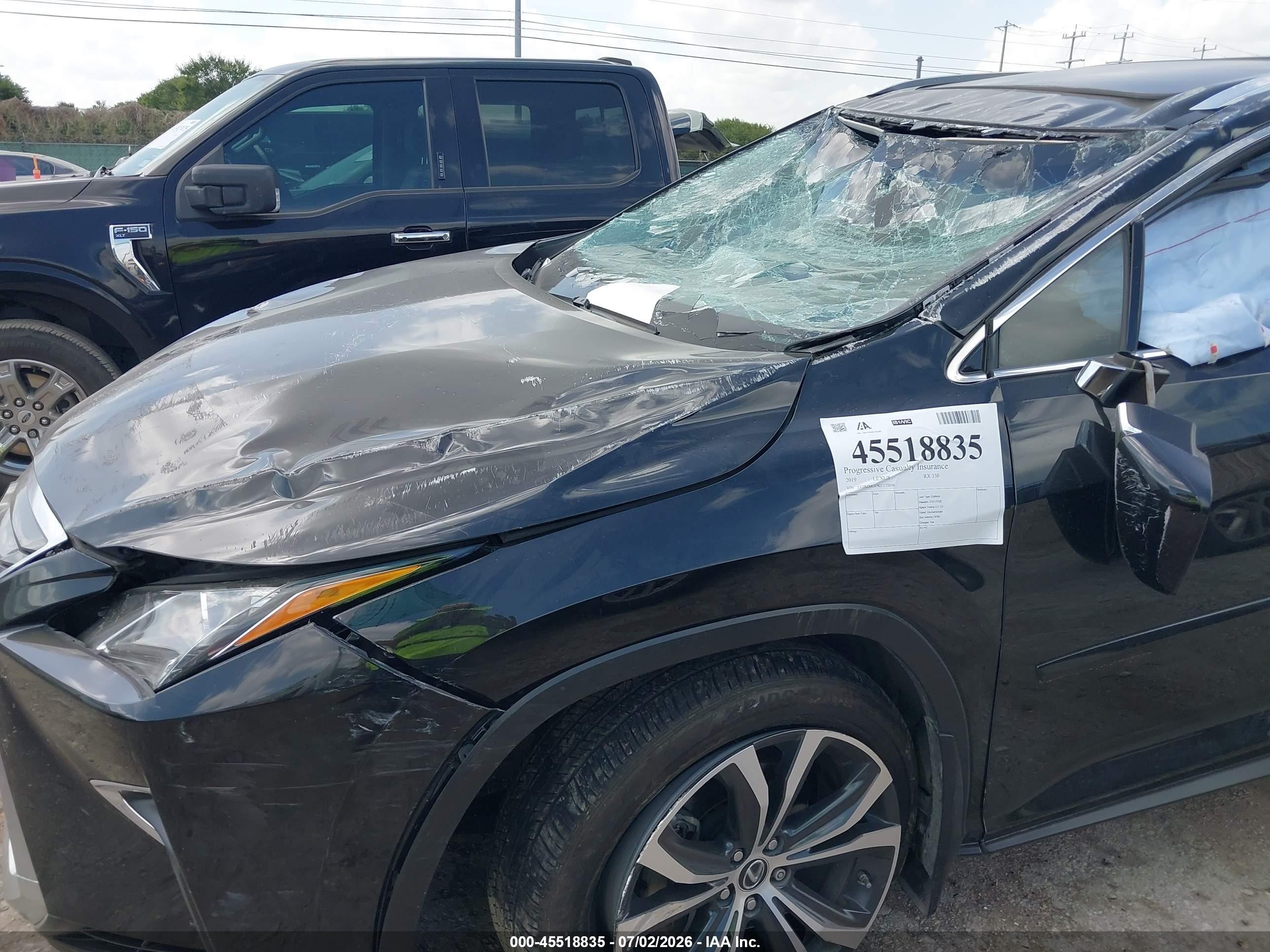 2019 Lexus Rx VIN 2T2BZMCA9KC172056 IAAI salvage auction — Rollover, Salvage (Texas), sold $6,600 on 2026-09-04 (photo 6)