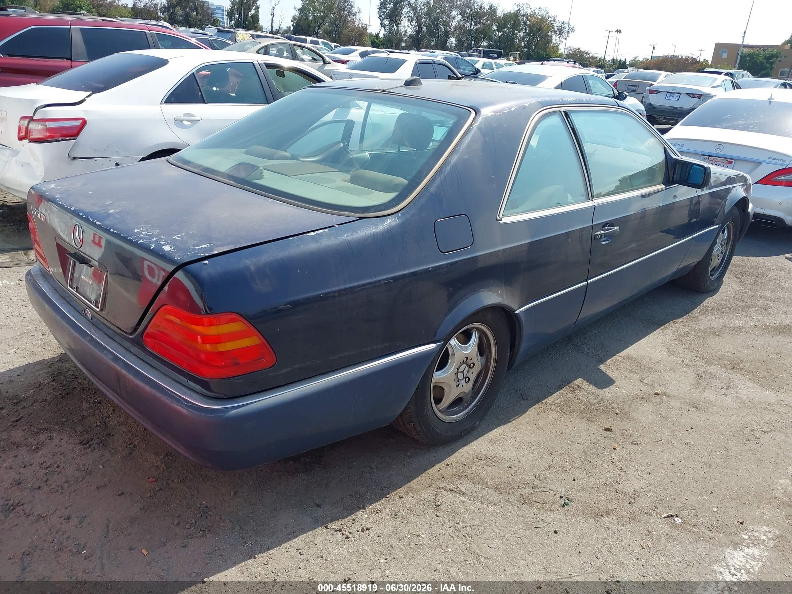 1994 Mercedes-Benz S-Class VIN WDBGA70E5RA174989 IAAI salvage auction — Normal Wear, Duplicate Paperwork (California), sold $300 on 2026-07-02 (photo 4)