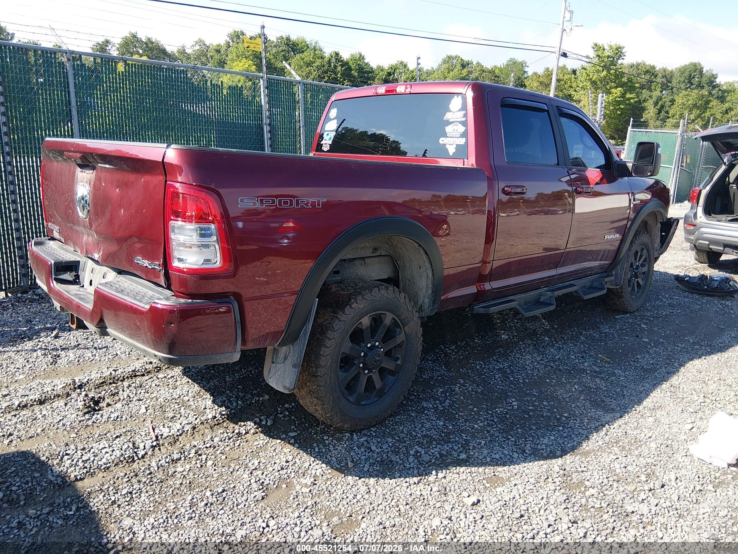 2023 Ram 2500 VIN 3C6UR5DL5PG654420 IAAI salvage auction — Front & Rear, Salvage (Idaho), sold $14,500 on 2026-09-05 (photo 4)