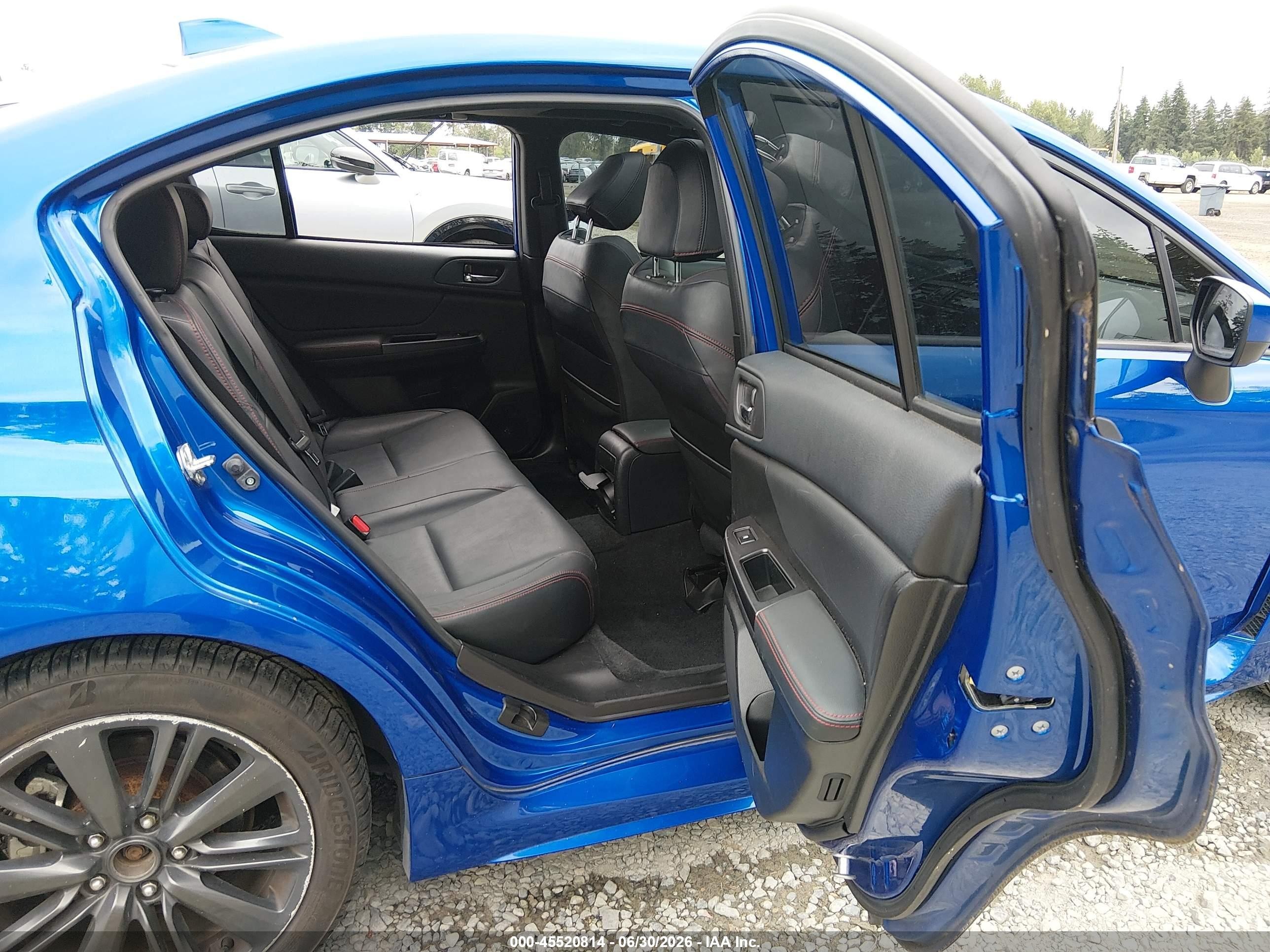 2015 Subaru Wrx VIN JF1VA1G65F9802878 IAAI salvage auction — Side, Bill Of Sale (Washington), sold $4,550 on 2026-08-30 (photo 8)