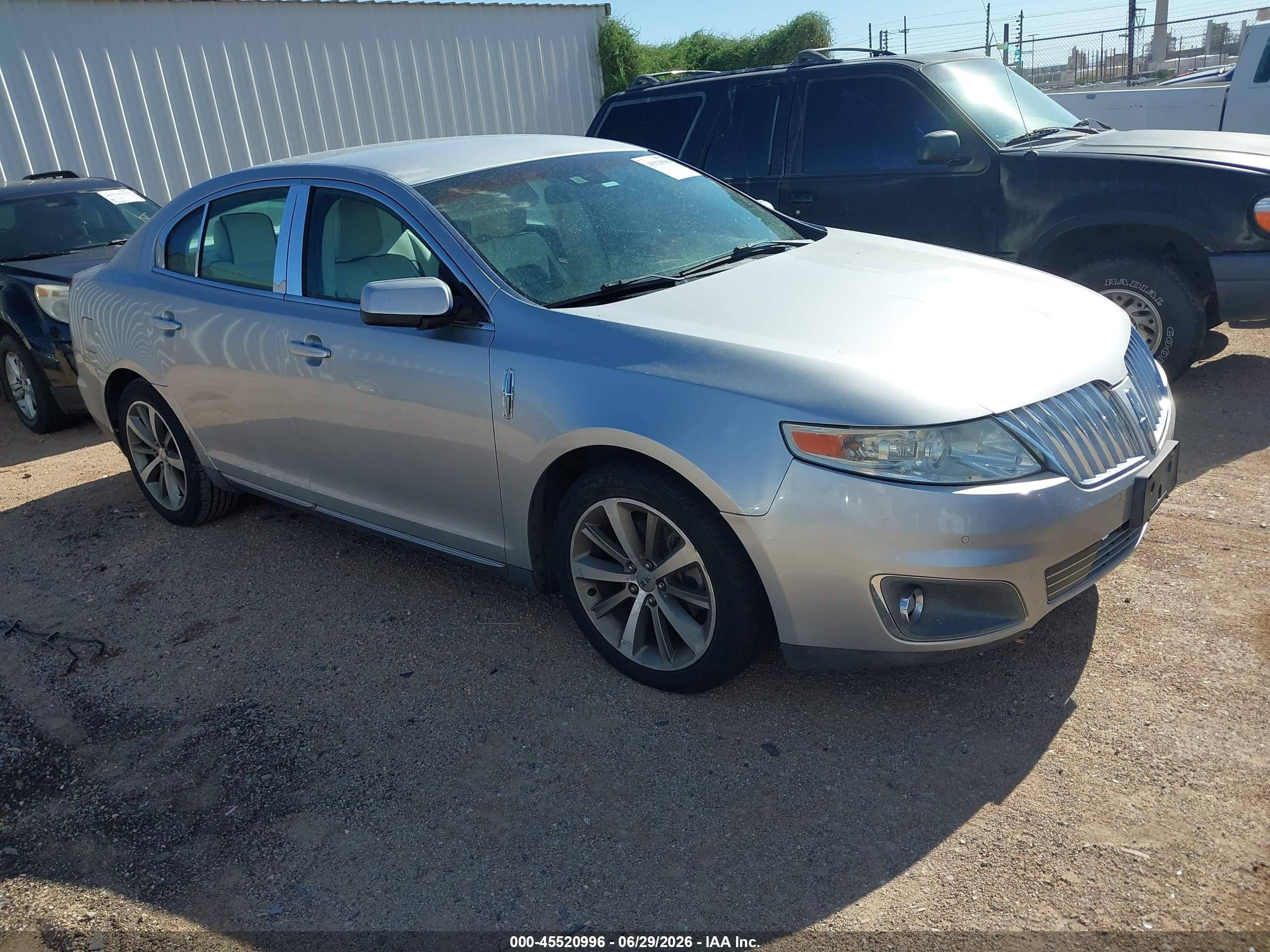 2012 Lincoln MKS VIN 1LNHL9DR8CG805291 IAAI salvage auction — Normal Wear, Clear-Dealer Only (Arizona), sold $650 on 2026-07-09 (photo 1)