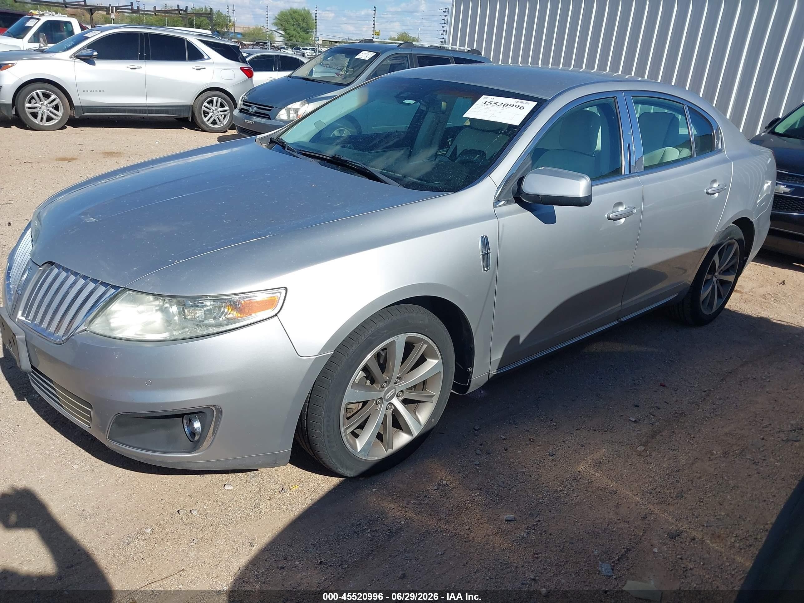 2012 Lincoln MKS VIN 1LNHL9DR8CG805291 IAAI salvage auction — Normal Wear, Clear-Dealer Only (Arizona), sold $650 on 2026-07-09 (photo 2)