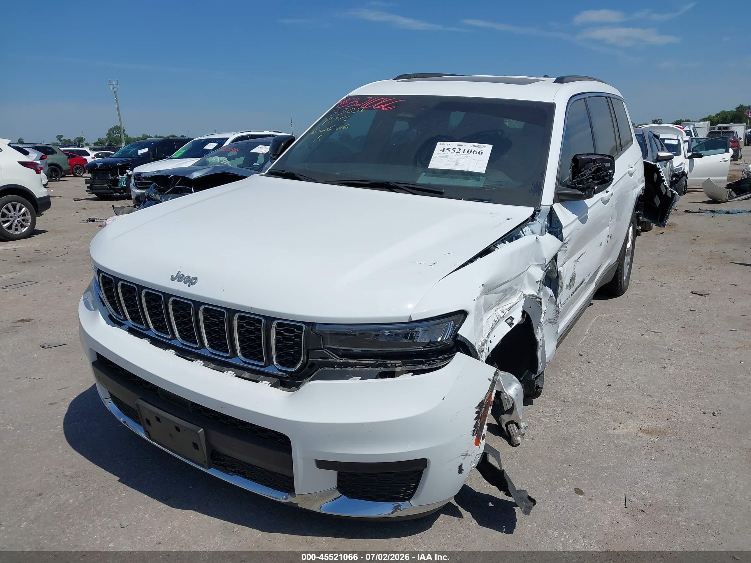 2026 Jeep Grand cherokee VIN 1C4RJJAG7T8558570 IAAI salvage auction — Side, Original (Texas), sold $10,100 on 2026-09-18 (photo 2)