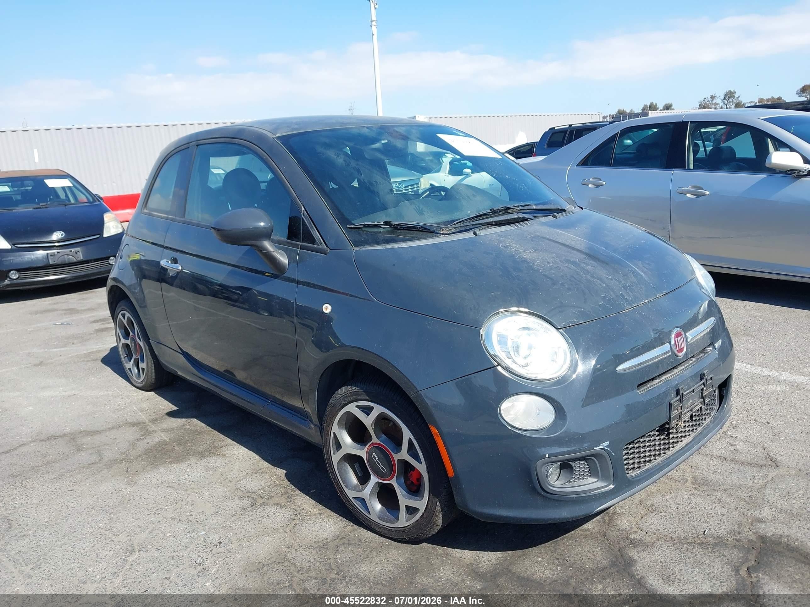 2016 Fiat 500 VIN 3C3CFFBR7GT197972 IAAI salvage auction — Normal Wear, Clear - Dealer Only (California), sold $1,400 on 2026-07-09 (photo 1)