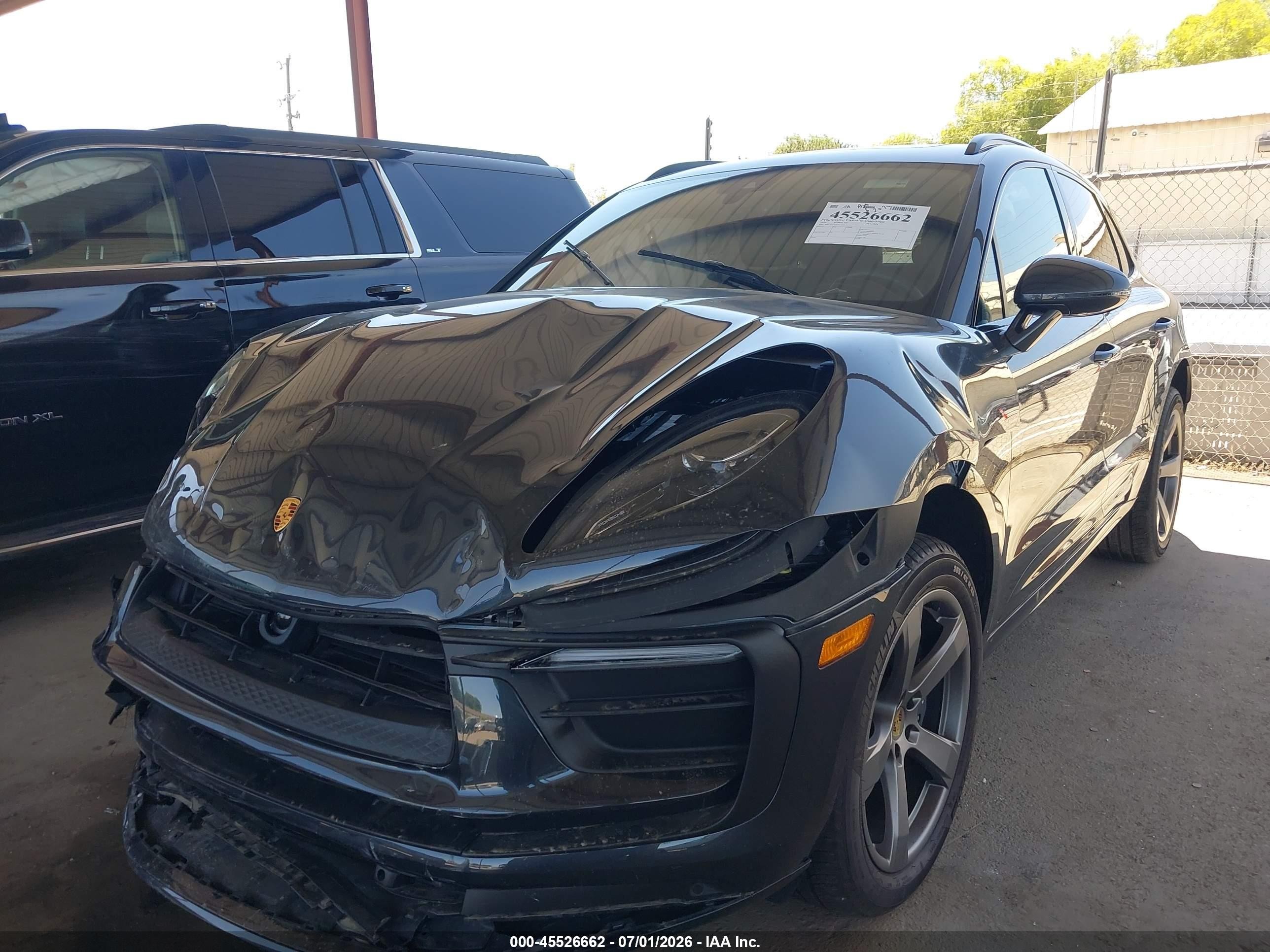 2026 Porsche Macan VIN WP1AA2A5XTLB06139 IAAI salvage auction — Front End, Salvage (California), sold $18,450 on 2026-08-10 (photo 2)